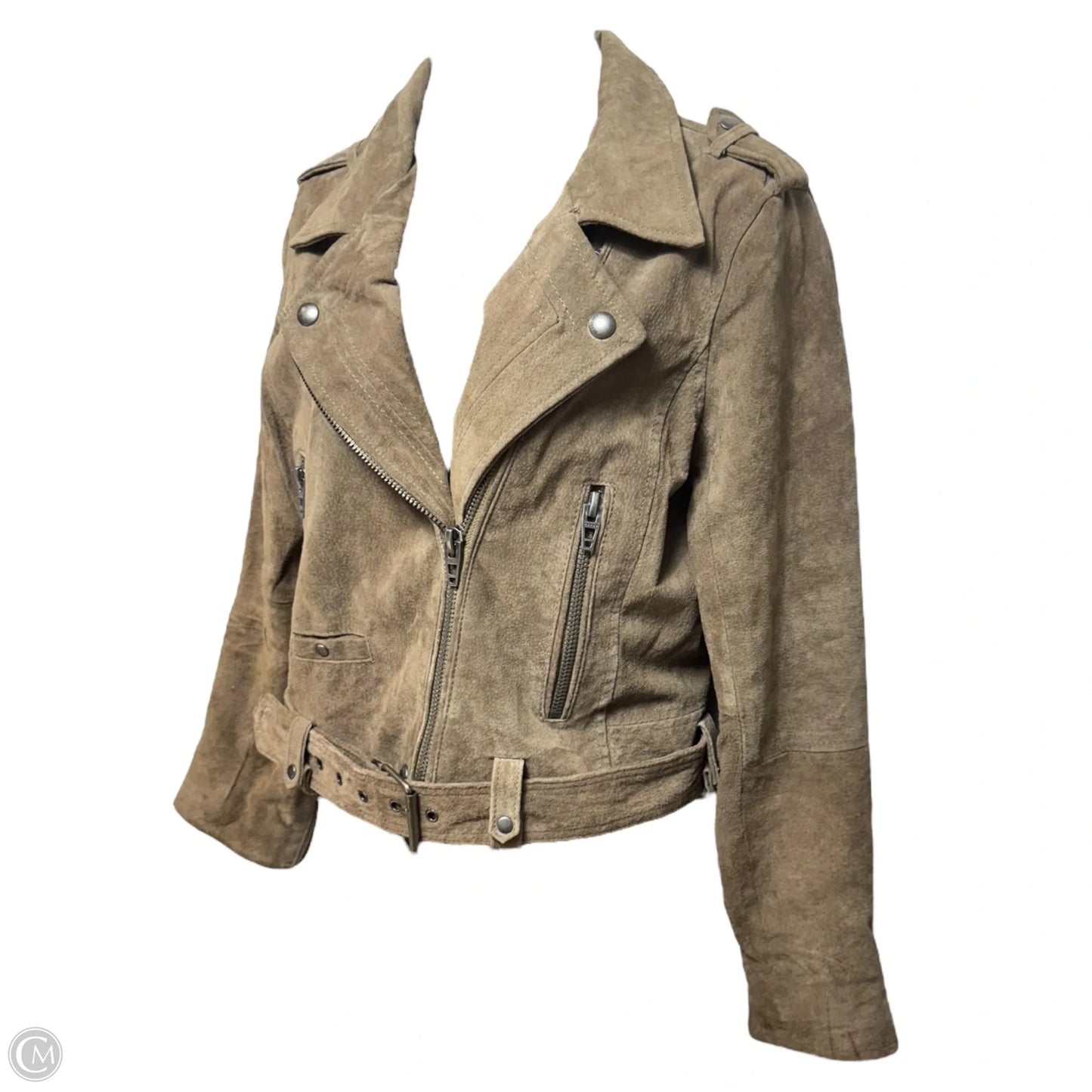 Suede Jacket Moto Leather By Blanknyc In Taupe, Size: S