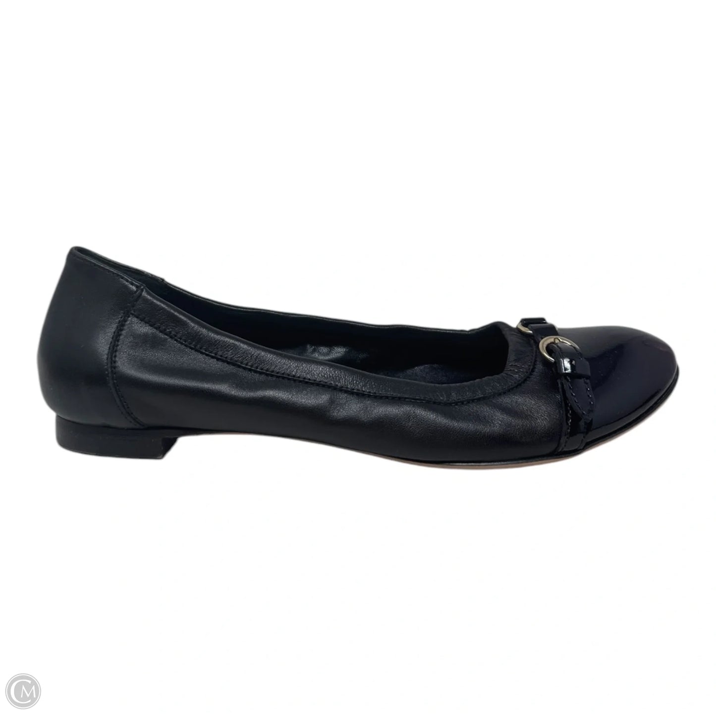 Monika Patent Cap Toe Shoes Flats By Agl In Black, Size: 12