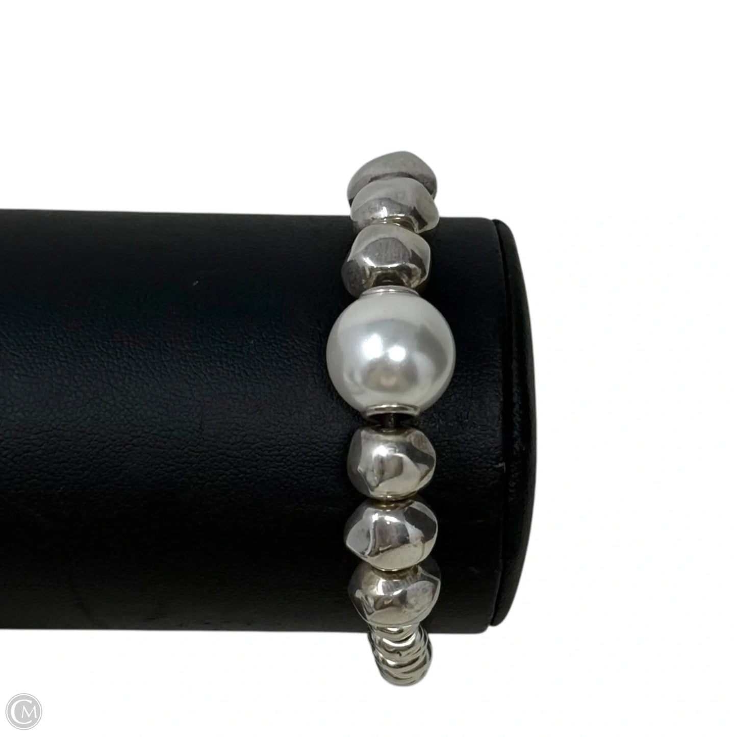 Moody Silver Beaded Bracelet with Pearl By Uno De 50