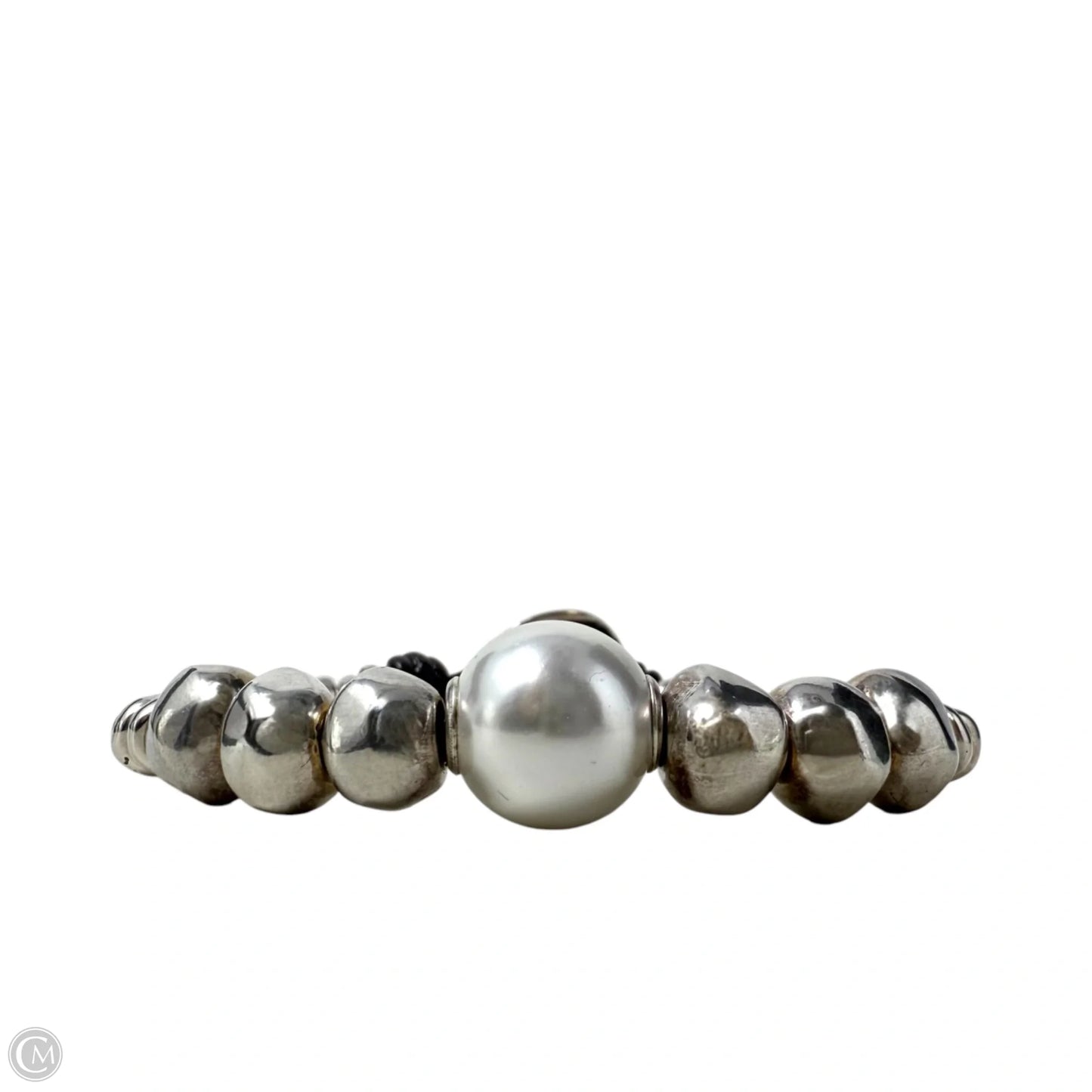 Moody Silver Beaded Bracelet with Pearl By Uno De 50