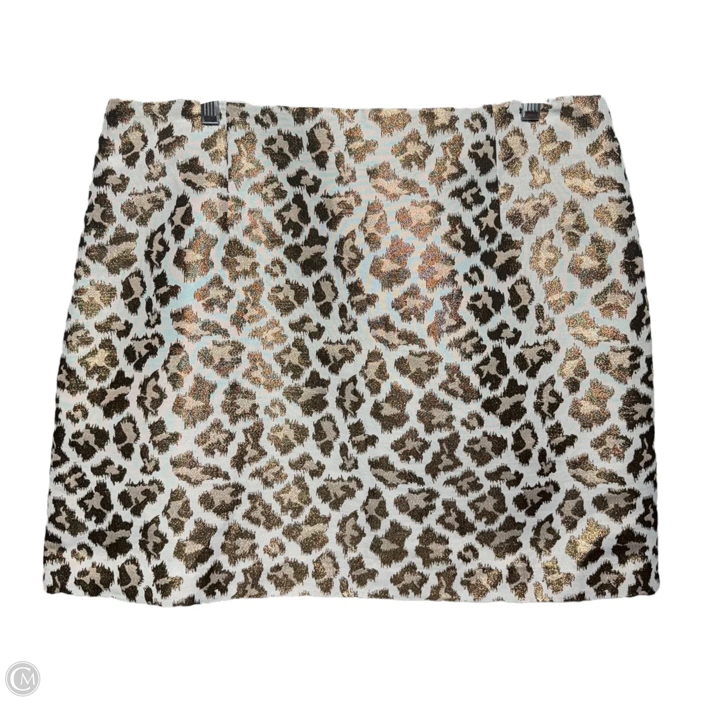 Adler Skirt Designer By Lilly Pulitzer In Gold Metallic Leopard Jacquard, Size: 14