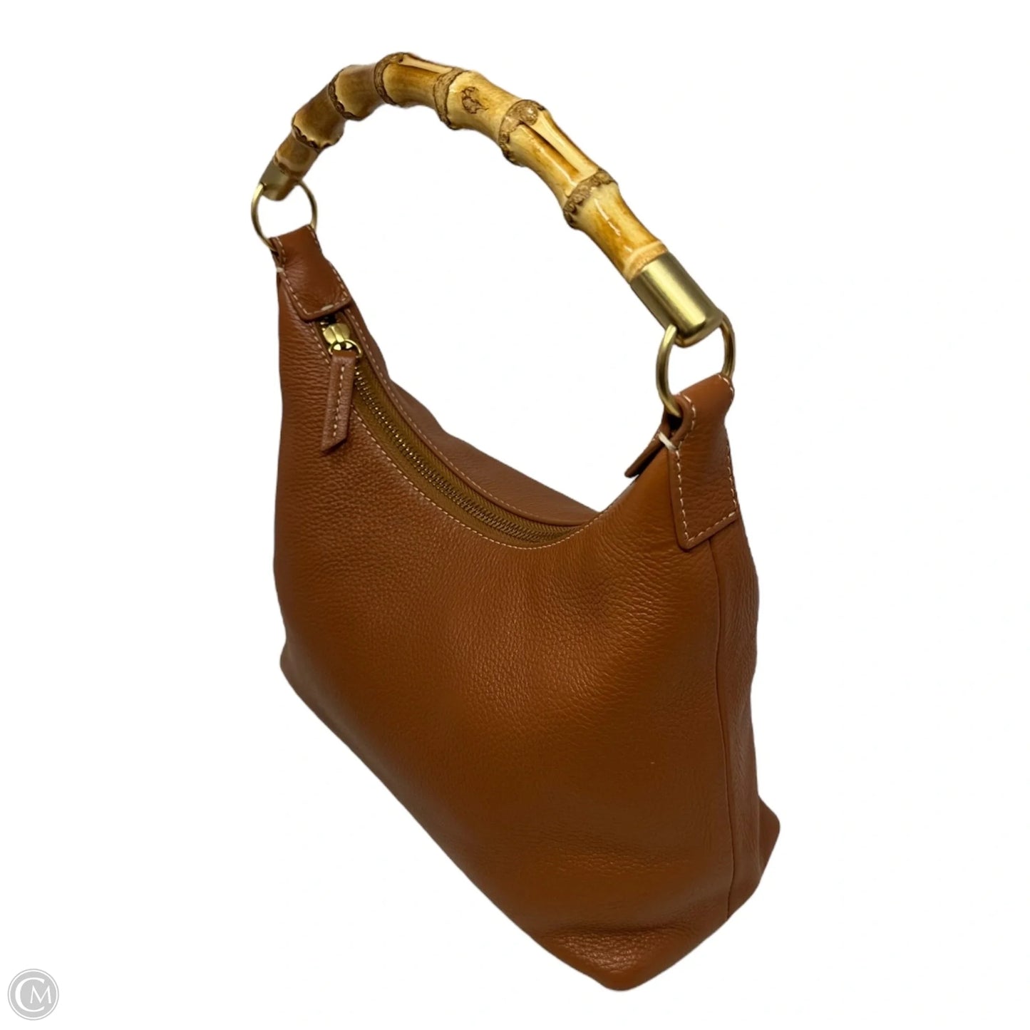 Folly Bamboo Handle Handbag Leather By J Mclaughlin, Size: Medium