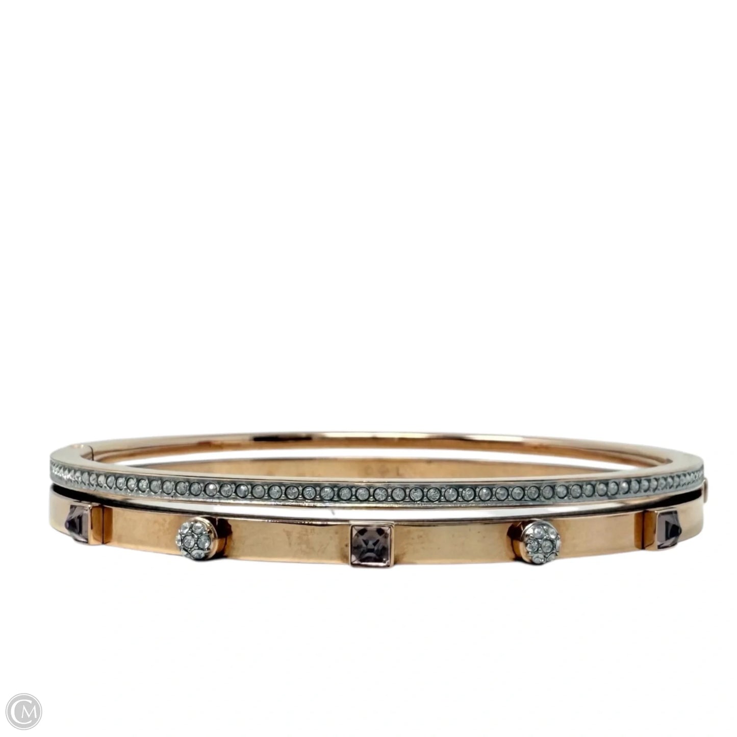 White Rose-Gold Plated Thrilling Bangle Bracelet By Swarovski