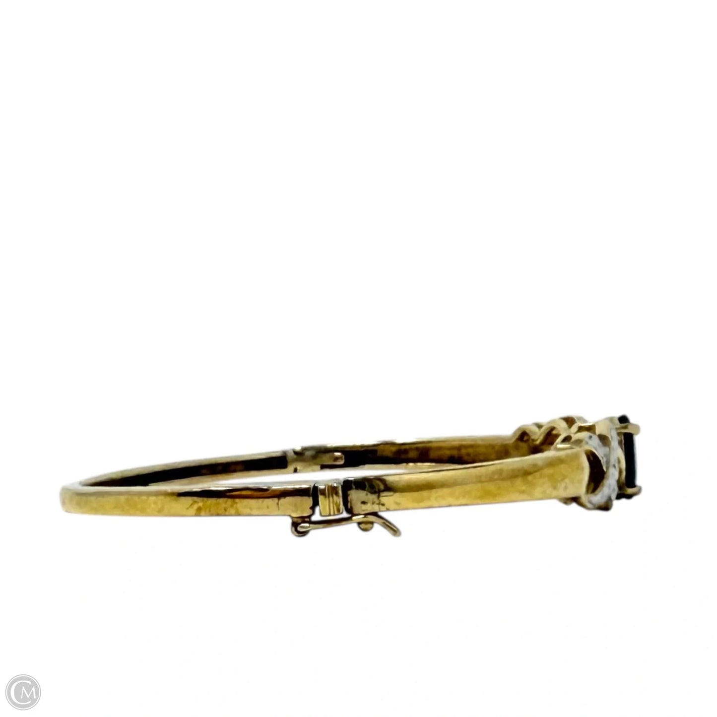 Diamond & Sapphire Vermeil Hinged Bangle Bracelet By Cmc