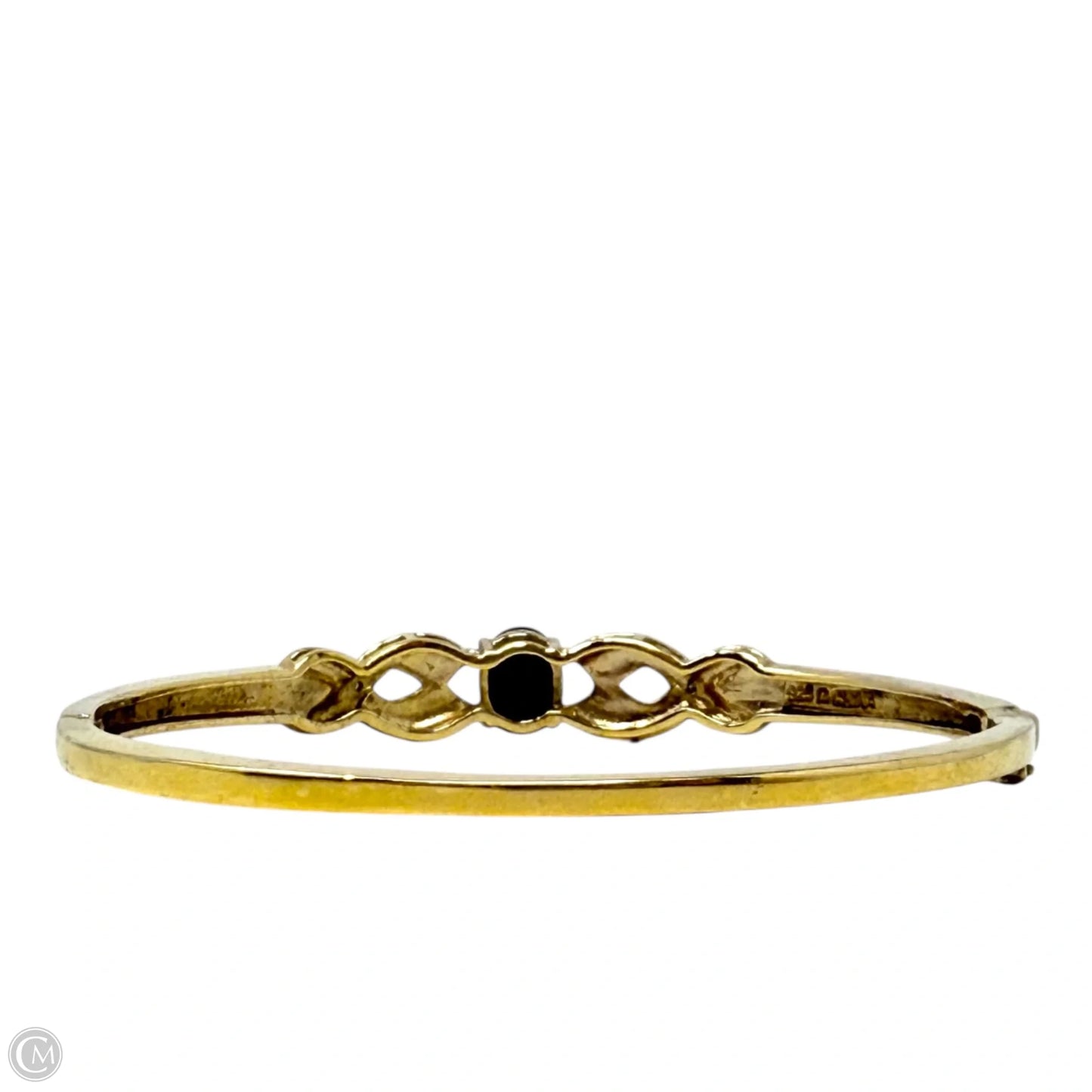 Diamond & Sapphire Vermeil Hinged Bangle Bracelet By Cmc