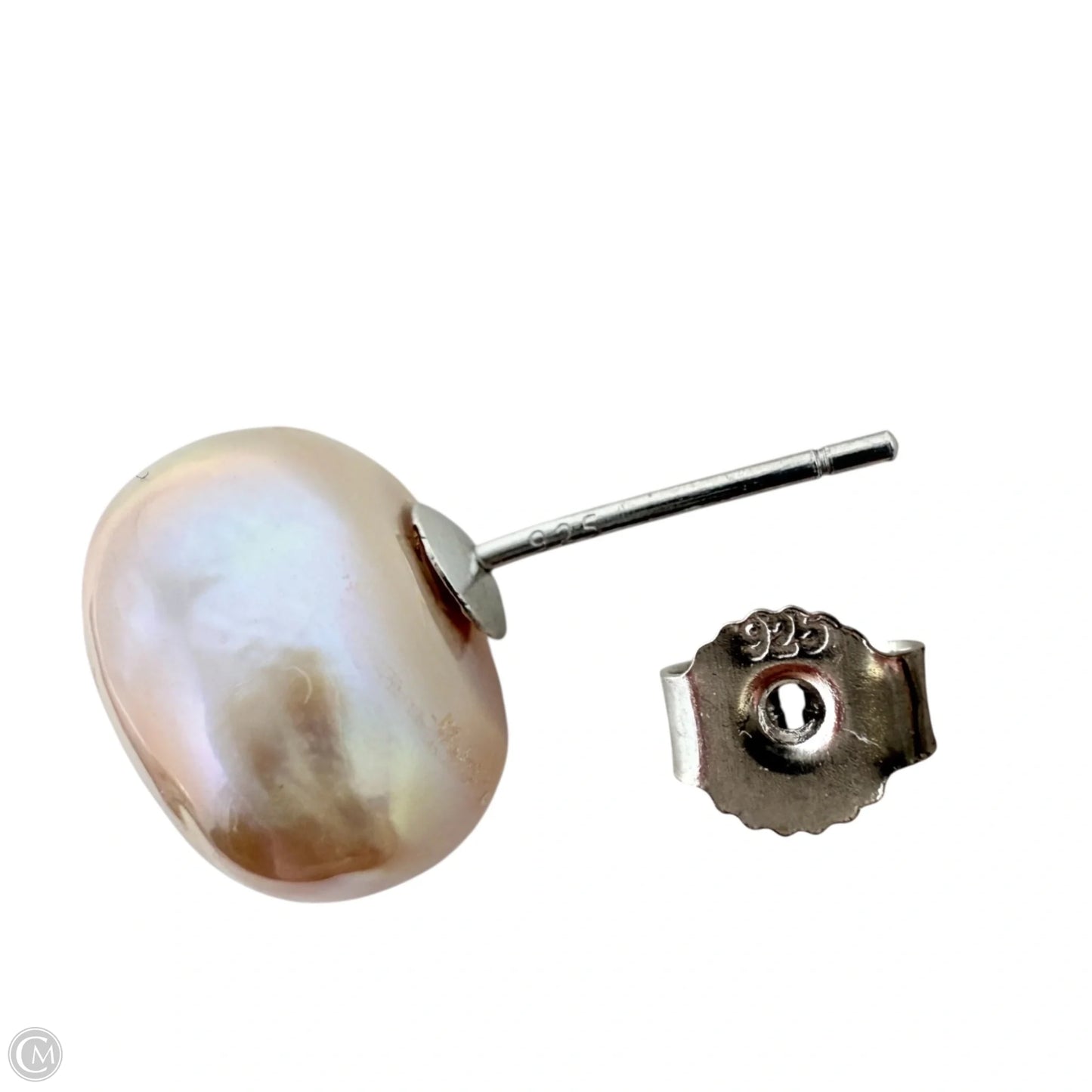Pearl & Sterling Silver Stud Earrings By Unbranded