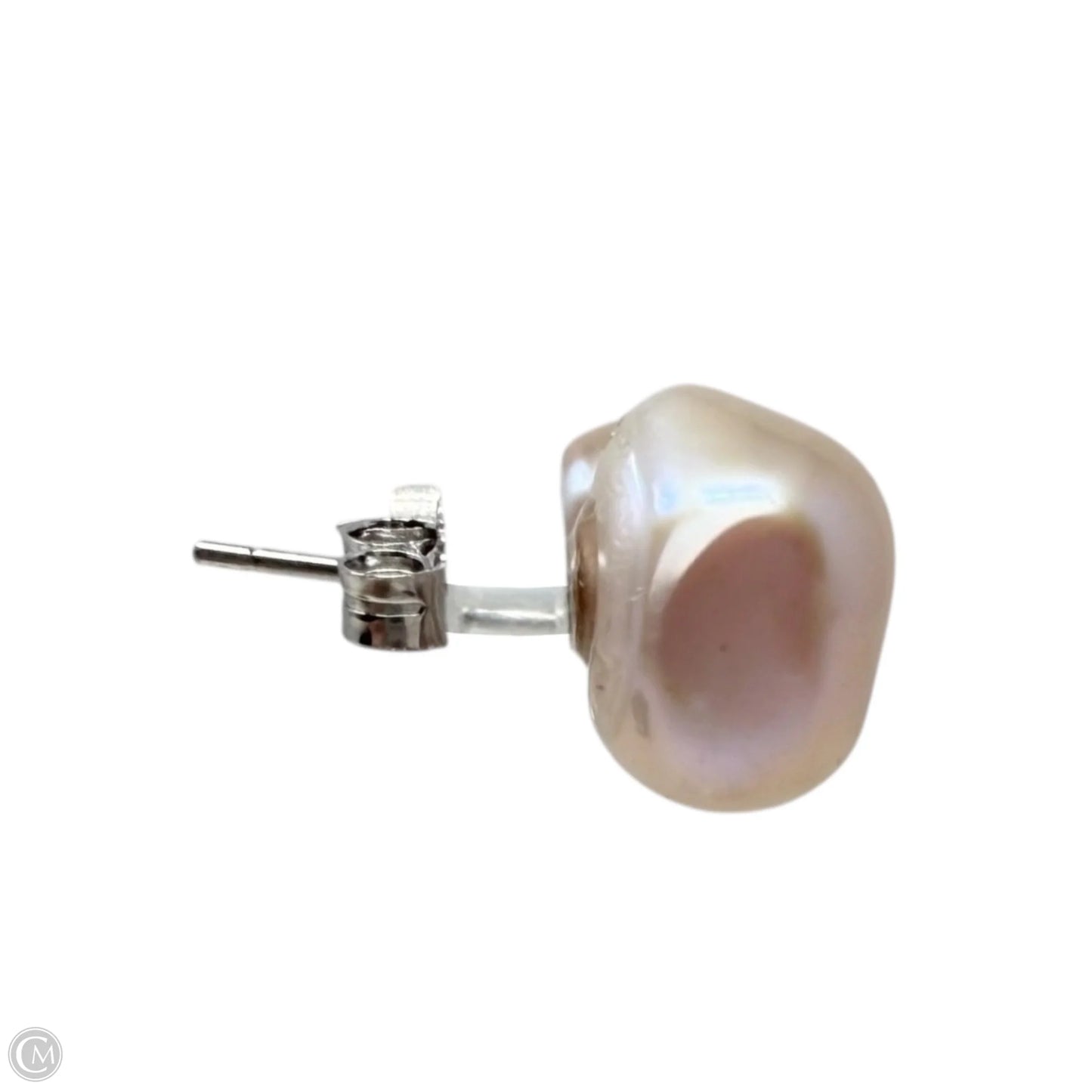 Pearl & Sterling Silver Stud Earrings By Unbranded