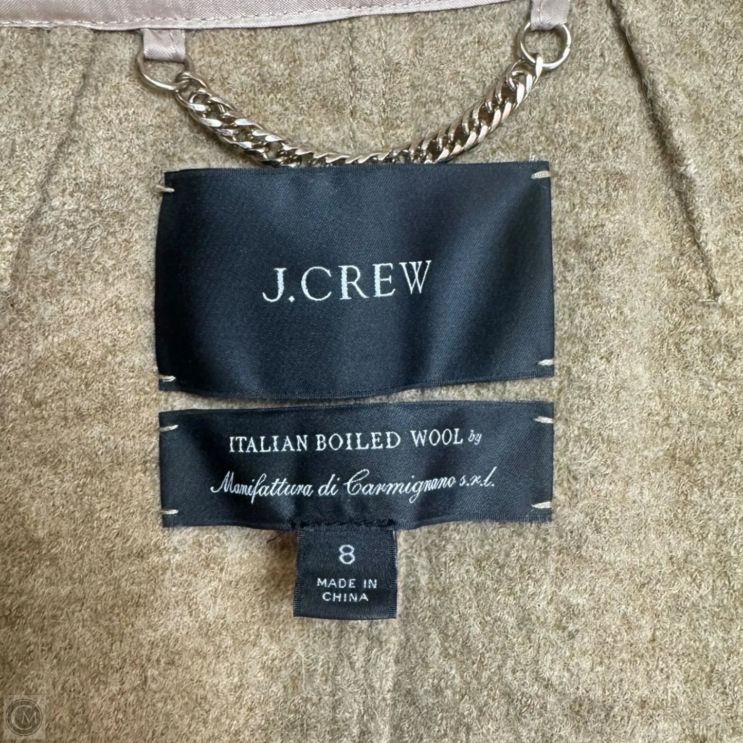 Boiled Wool Belted Coat By J. Crew In Tan, Size: 8
