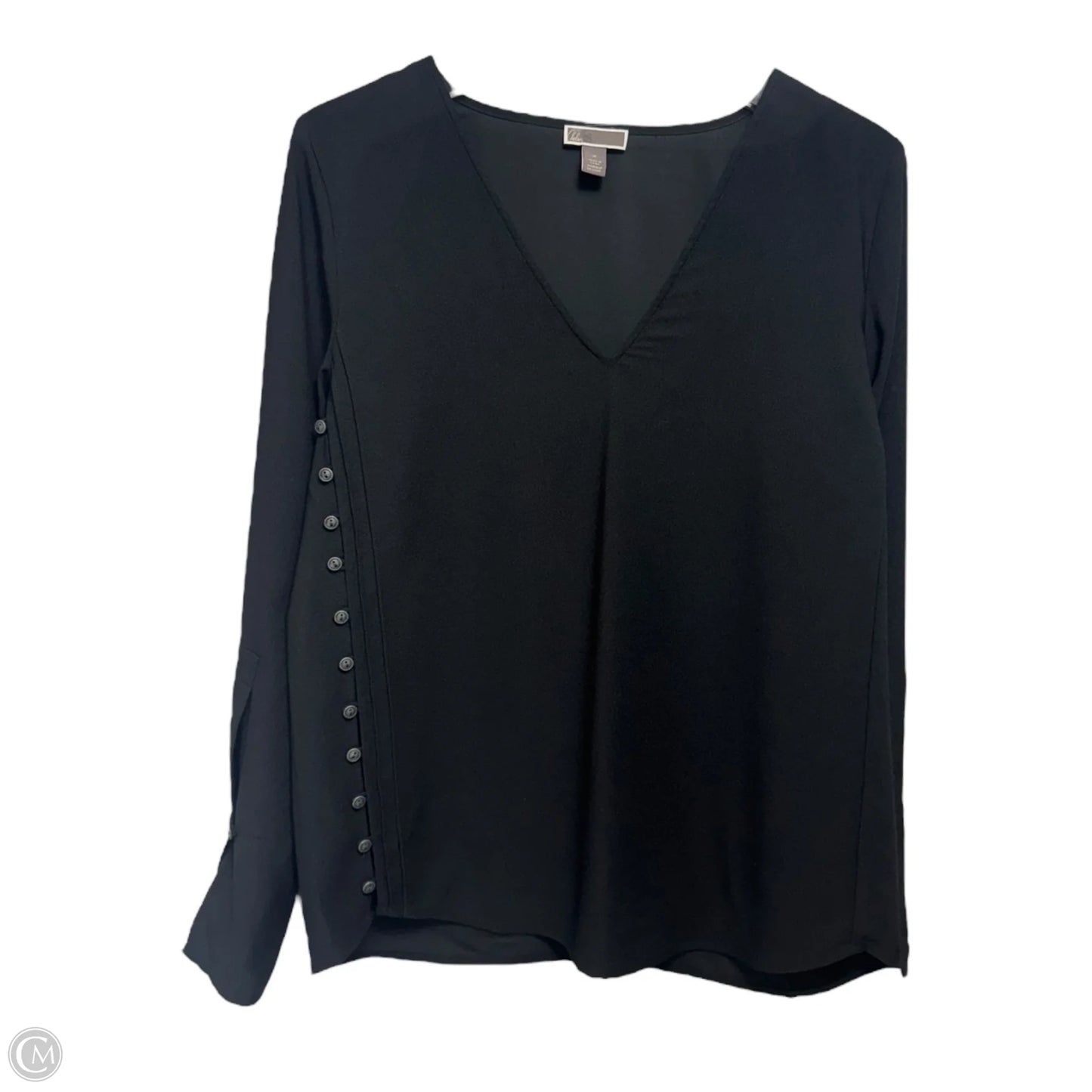 Top Long Sleeve By Chelsea 28 In Black, Size: M