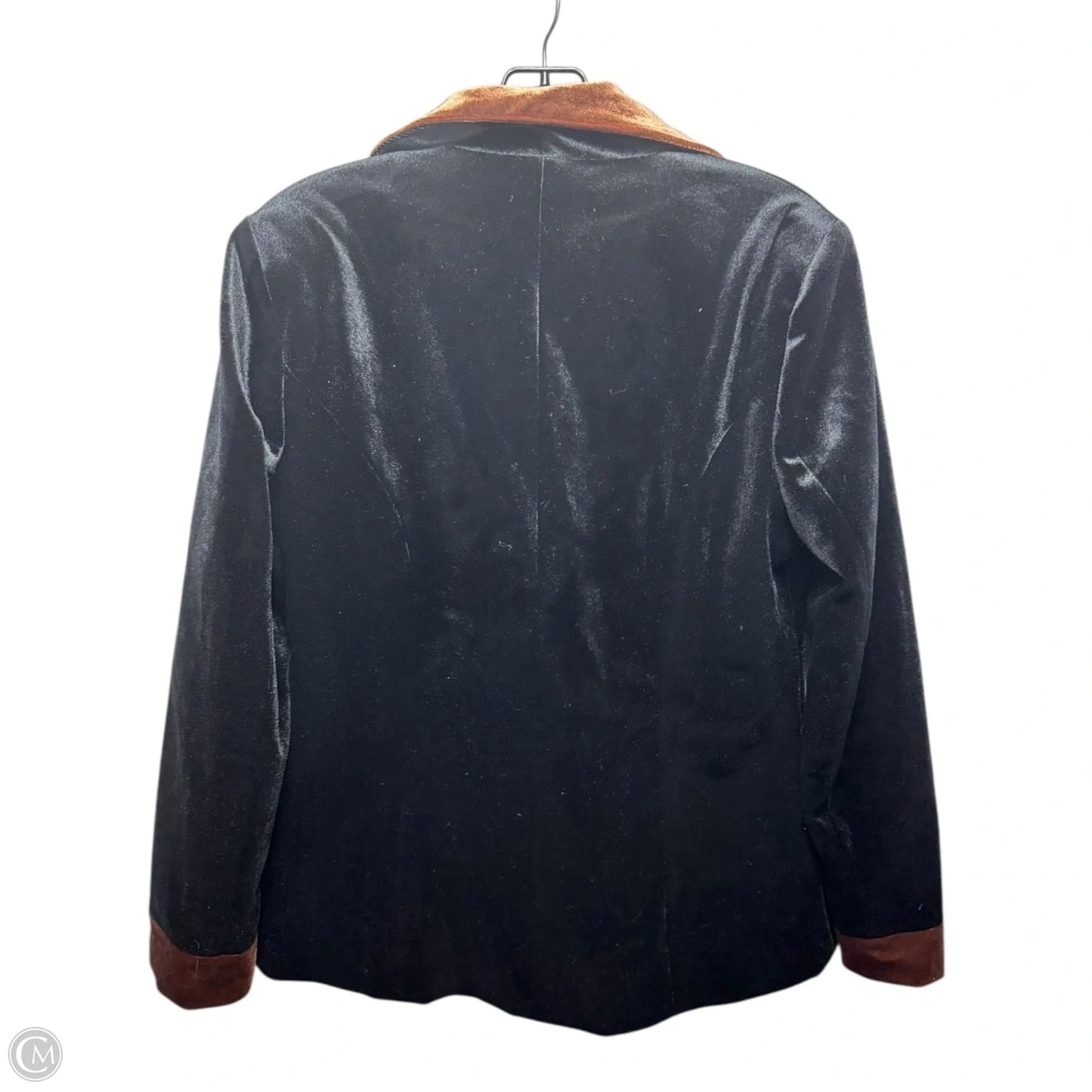 Velvet Blazer By Oyrosy In Black & Brown, Size: S