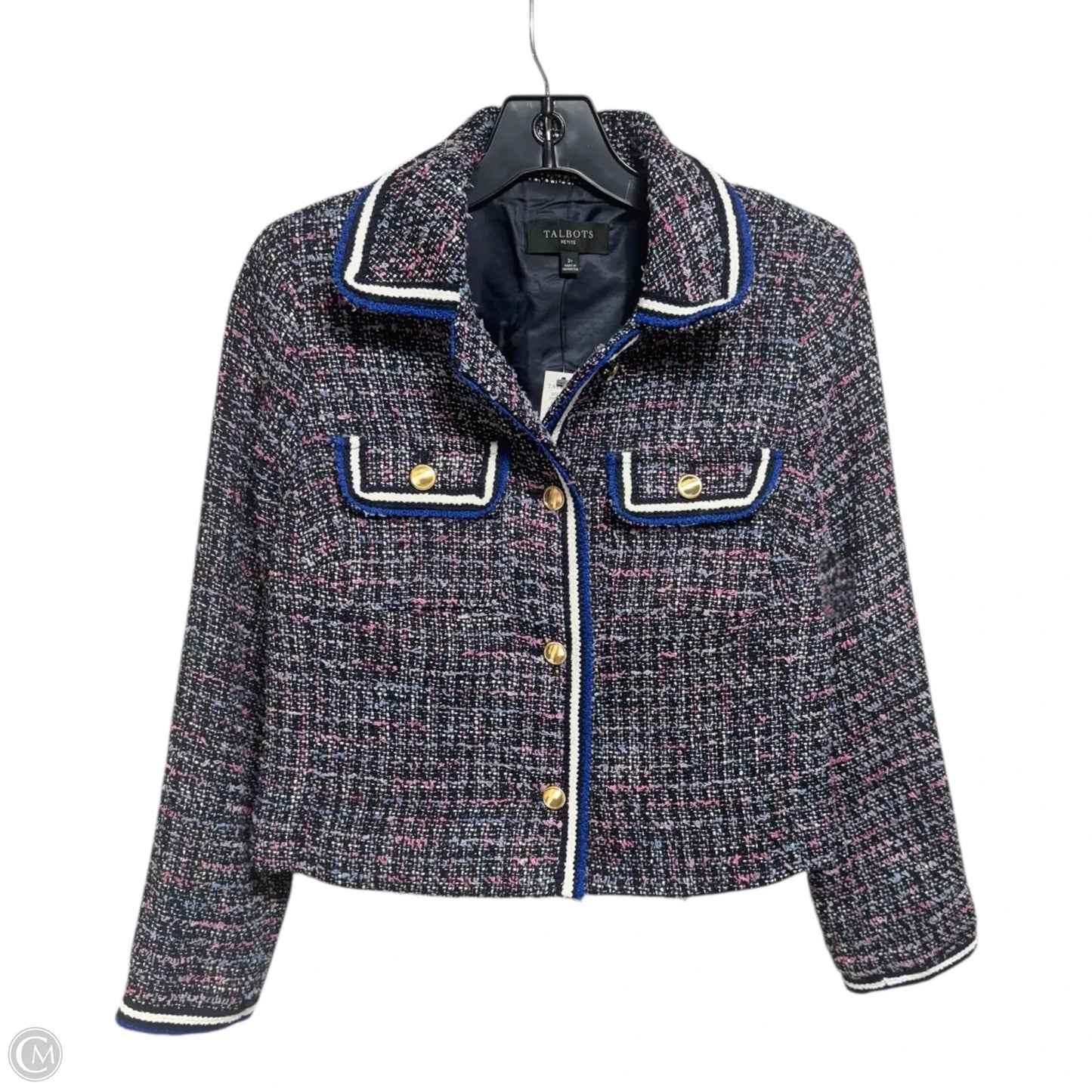 Breeze Tweed Jacket By Talbots In Multi-colored, Size: 2p