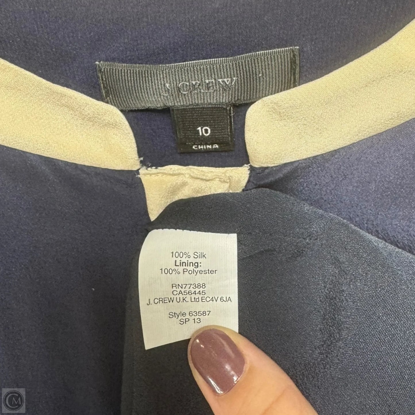 Silk Dress Casual Short By J. Crew In Navy, Size: 10