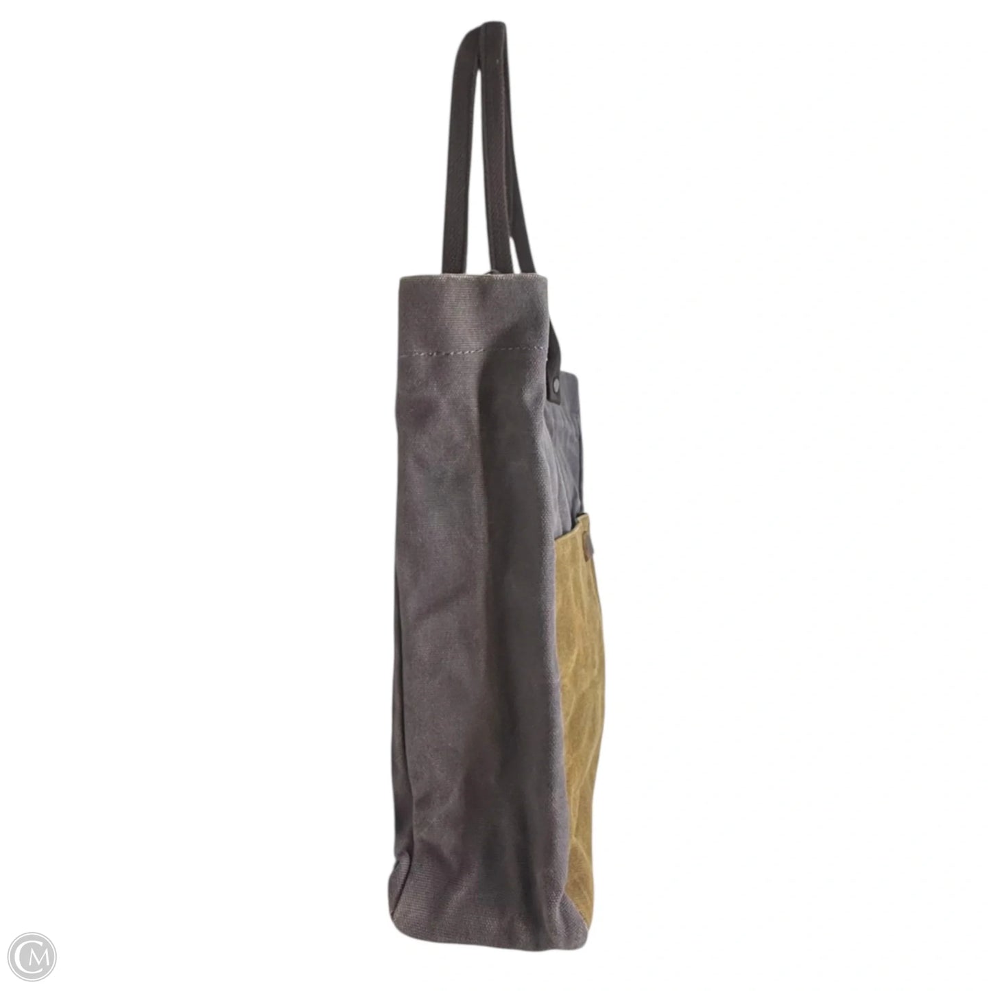 Waxed Canvas Tote Bag with Genuine Leather Trim By Unbranded, Size: Medium