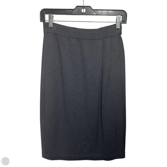Knit Midi Skirt Designer By St John Collection In Black, Size: 6