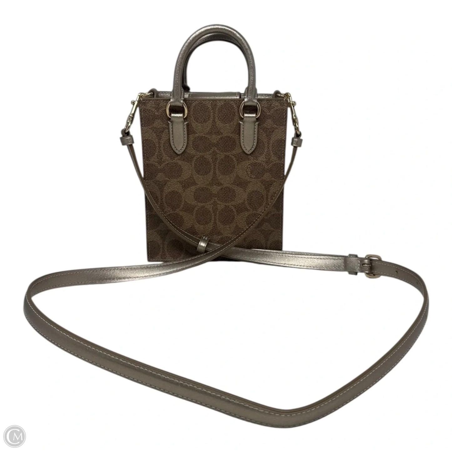 Boxed Mini Tote Crossbody Handbag Designer By Coach, Size: Small