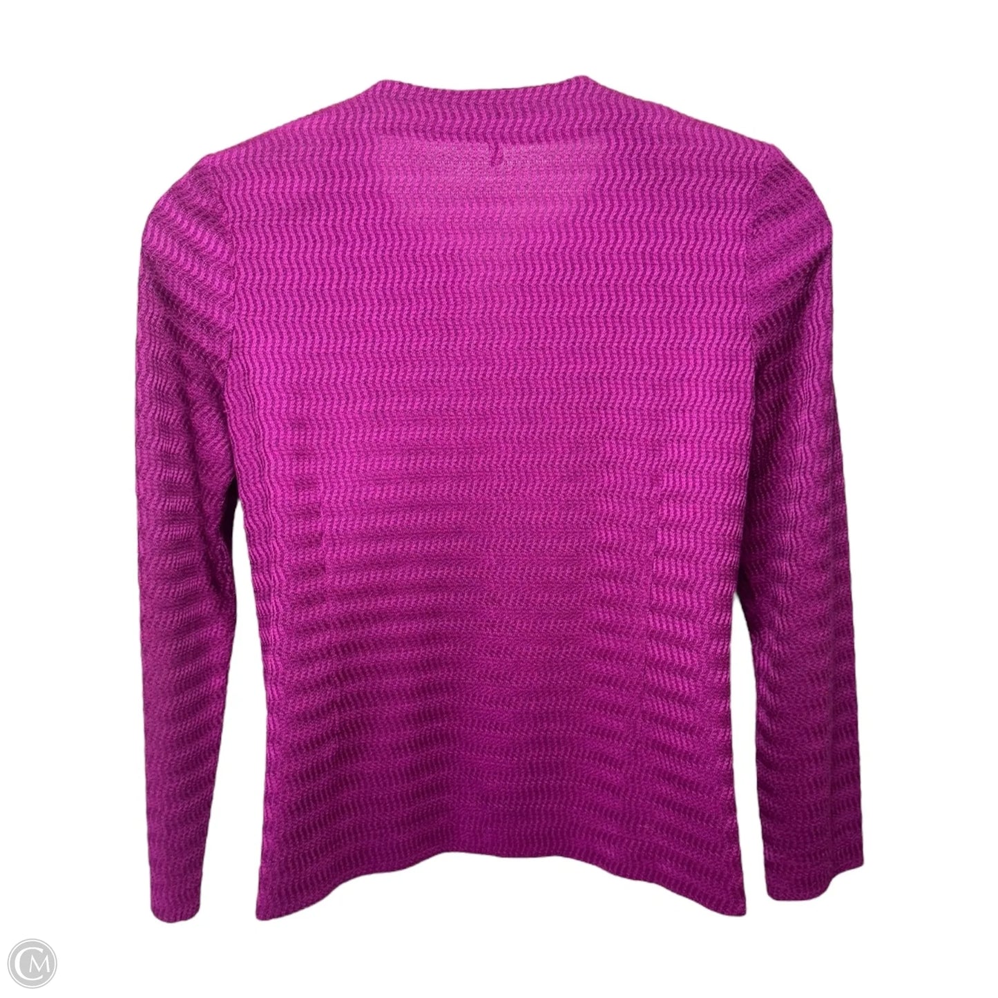 Vivid Viola Textured Knit Jacket By Ming Wang In Purple, Size: M