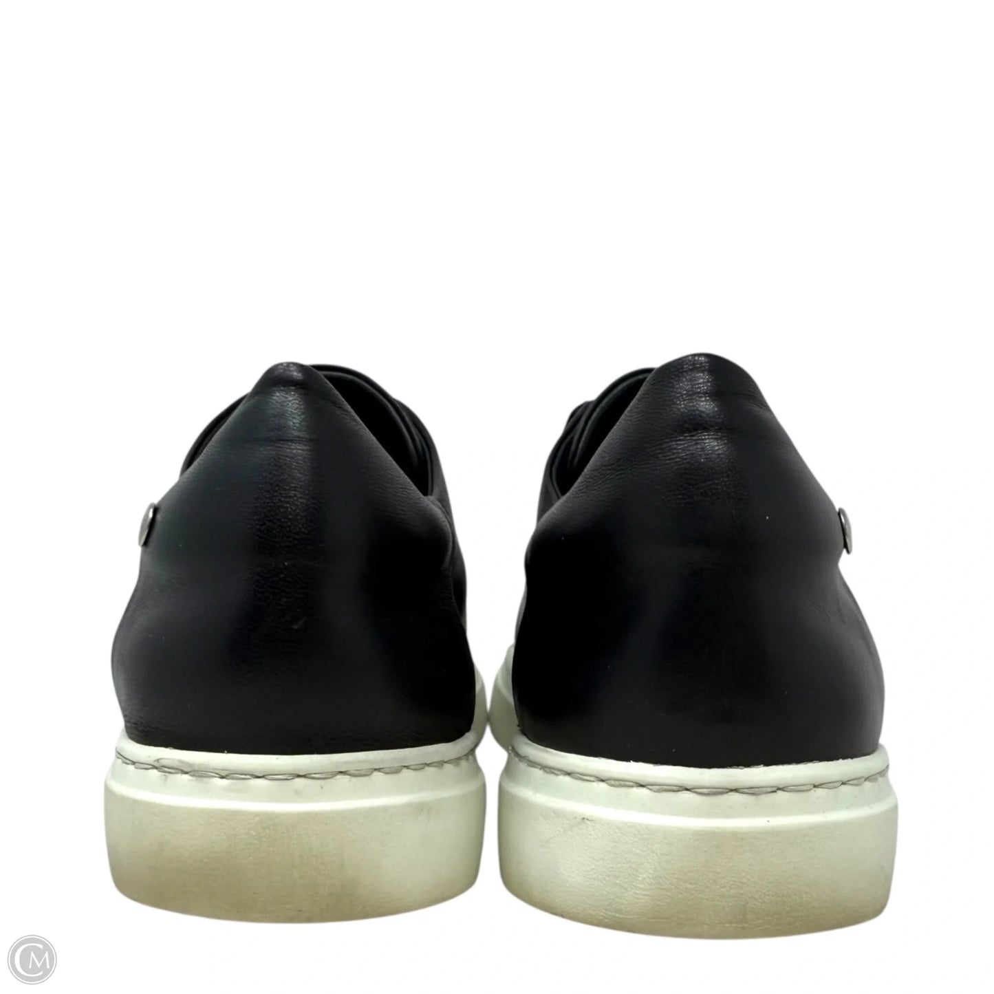 Stud Leather Lace Up Sneakers By Agl In Black, Size: 12