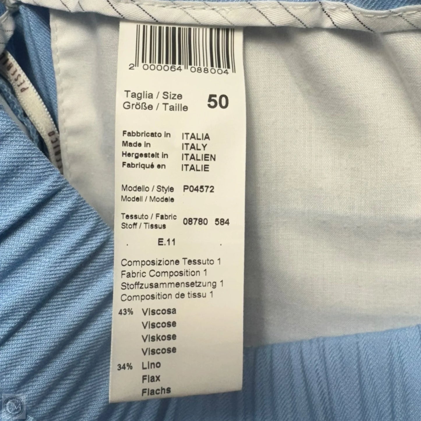 Pants Linen By Peserico In Blue, Size: M