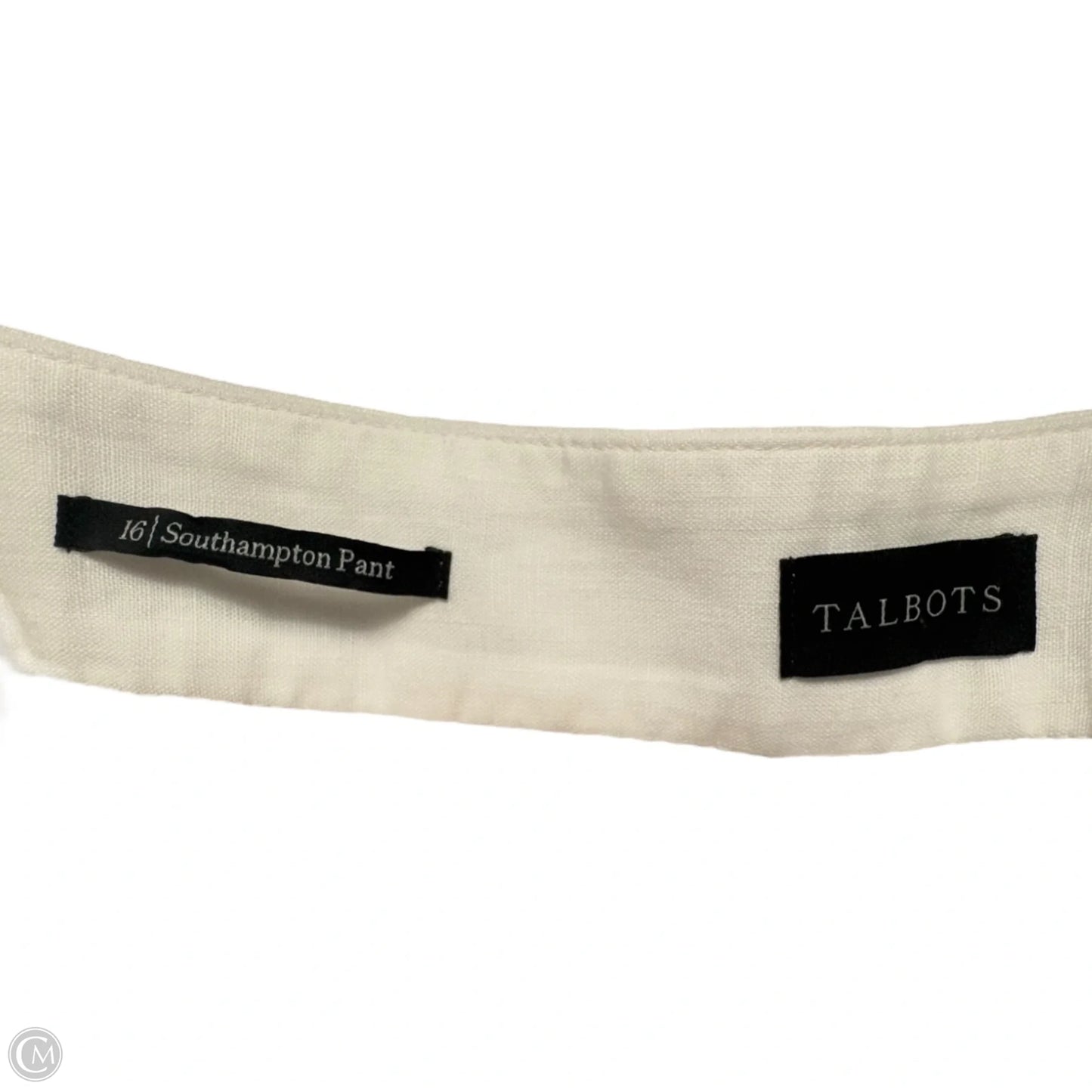 Linen Pants Dress By Talbots In White, Size: 16