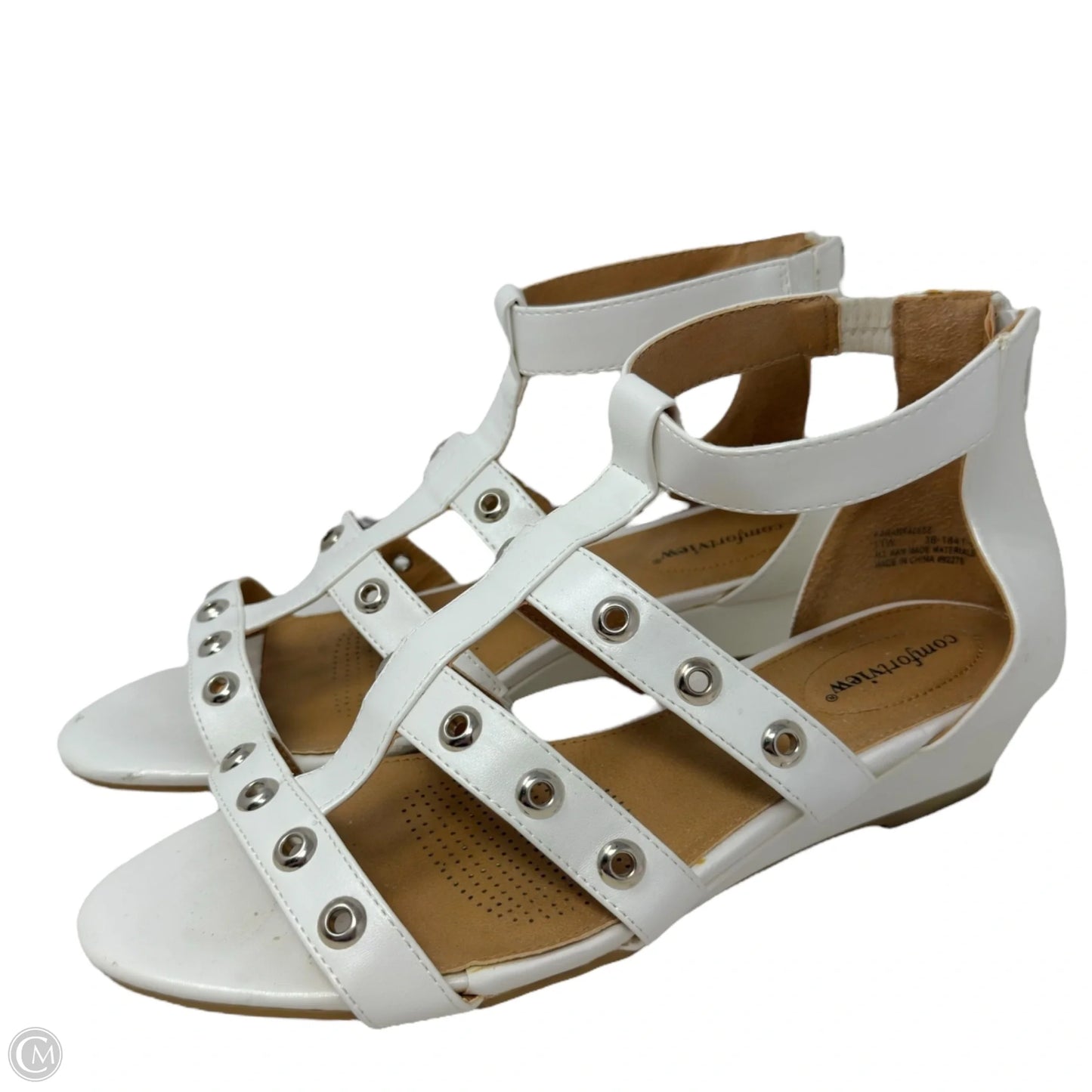 Caged Gladiator Sandals By Comfortview In White, Size: 11