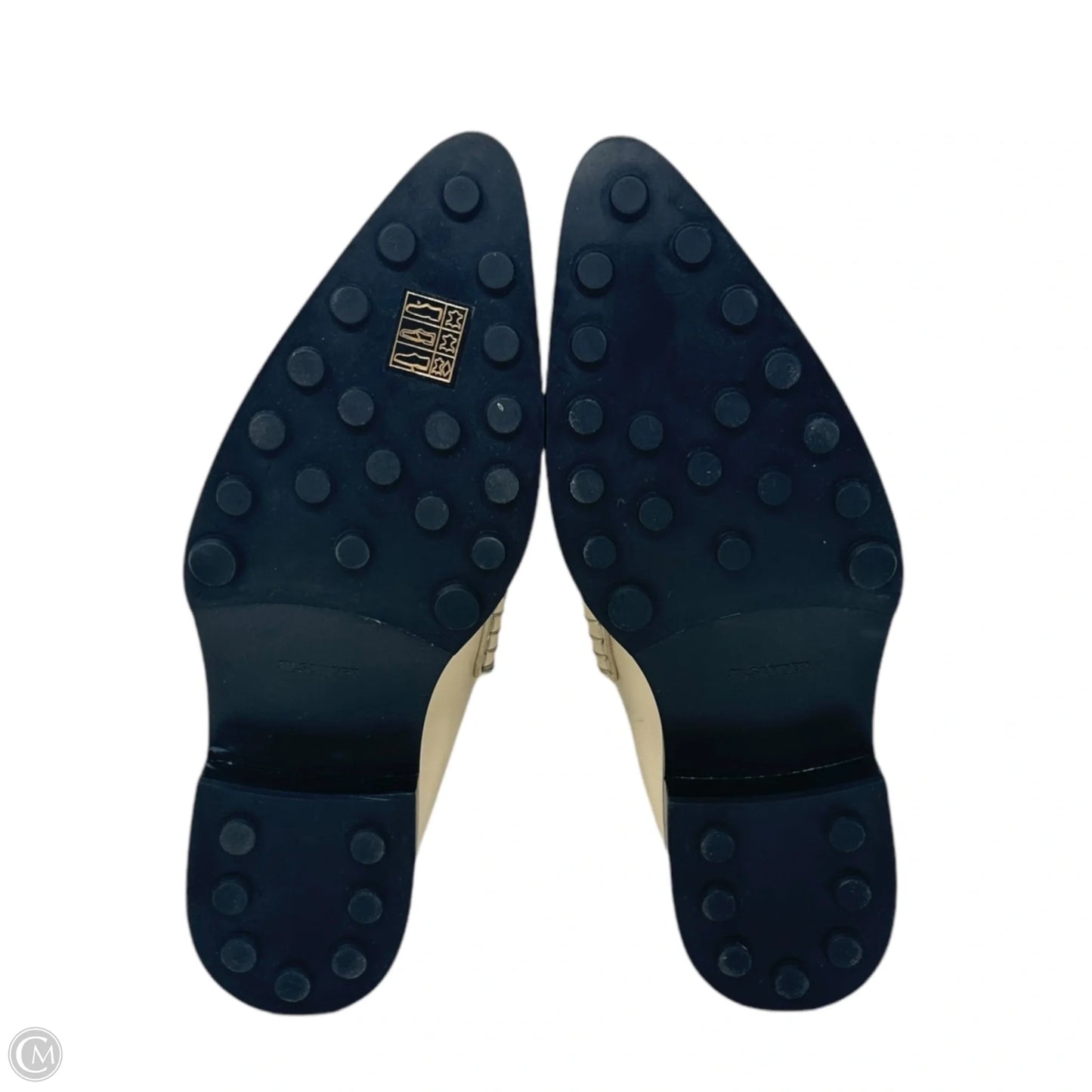 Moccasino Pointed Toe Leather Loafers Luxury Designer By Jil Sander In Bone, Size: 6