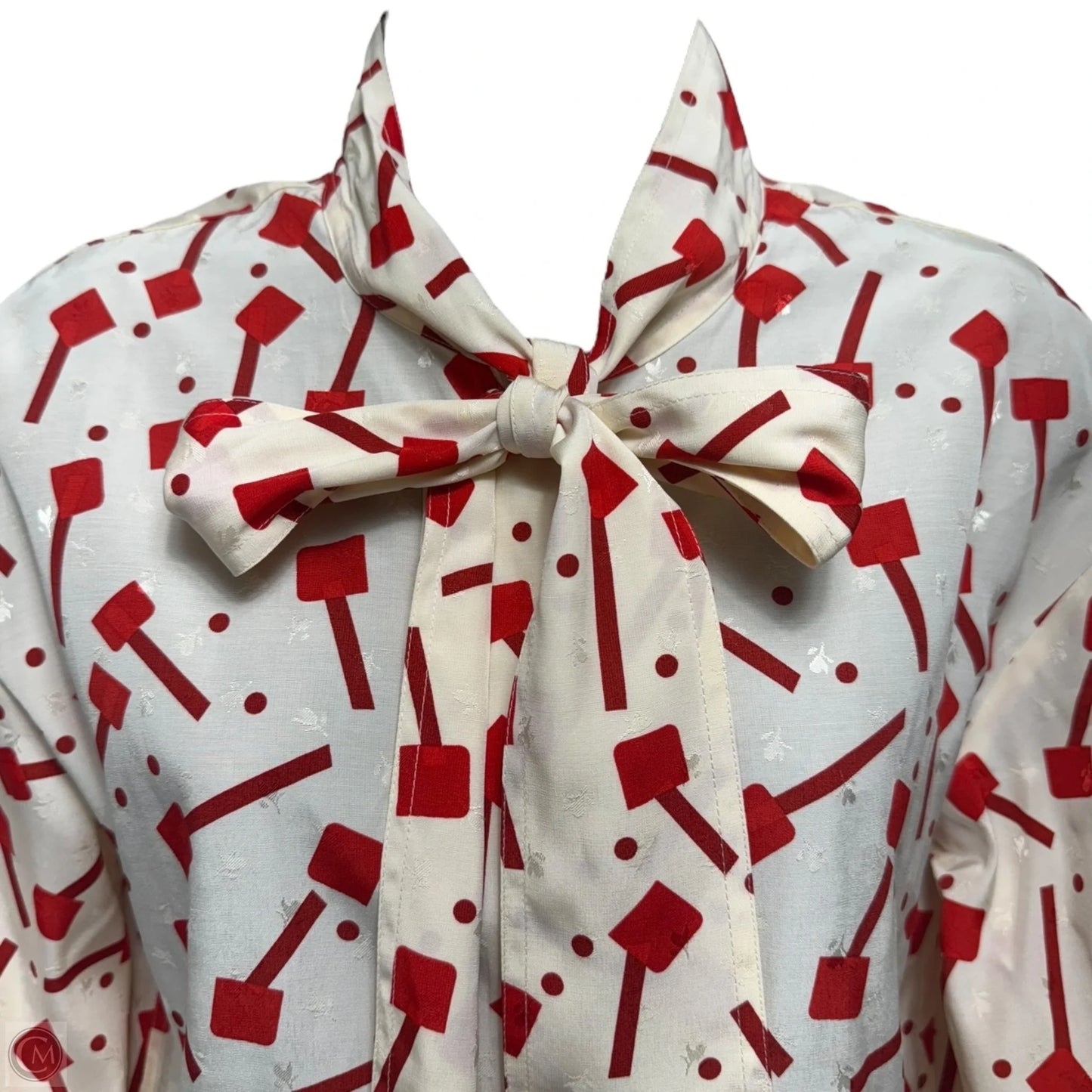 Lollipops Bow Top Designer By Tory Burch In Cream & Red, Size: 6