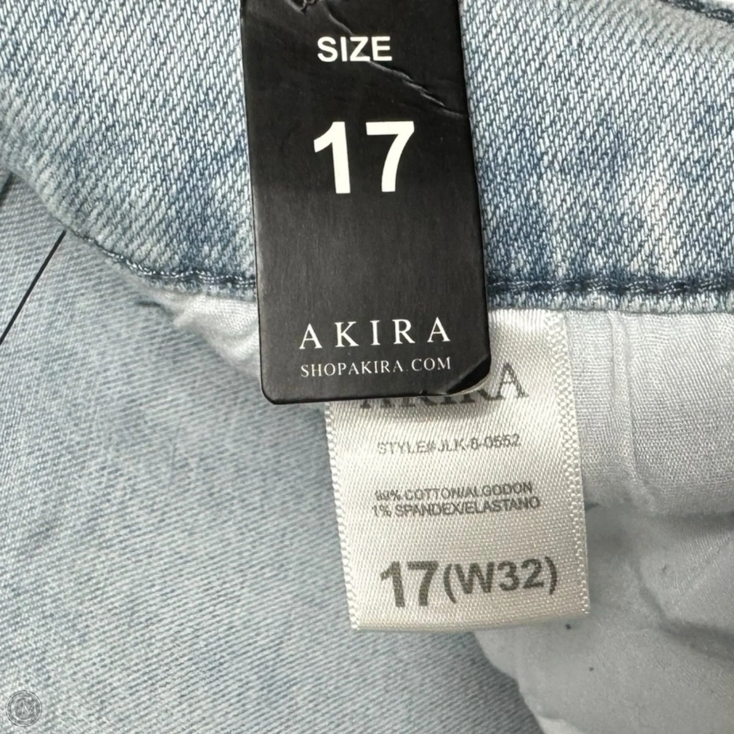 Hidden Faces Embroidery Detailed Straight Leg Jeans By Akira In Blue Denim, Size: 17/32