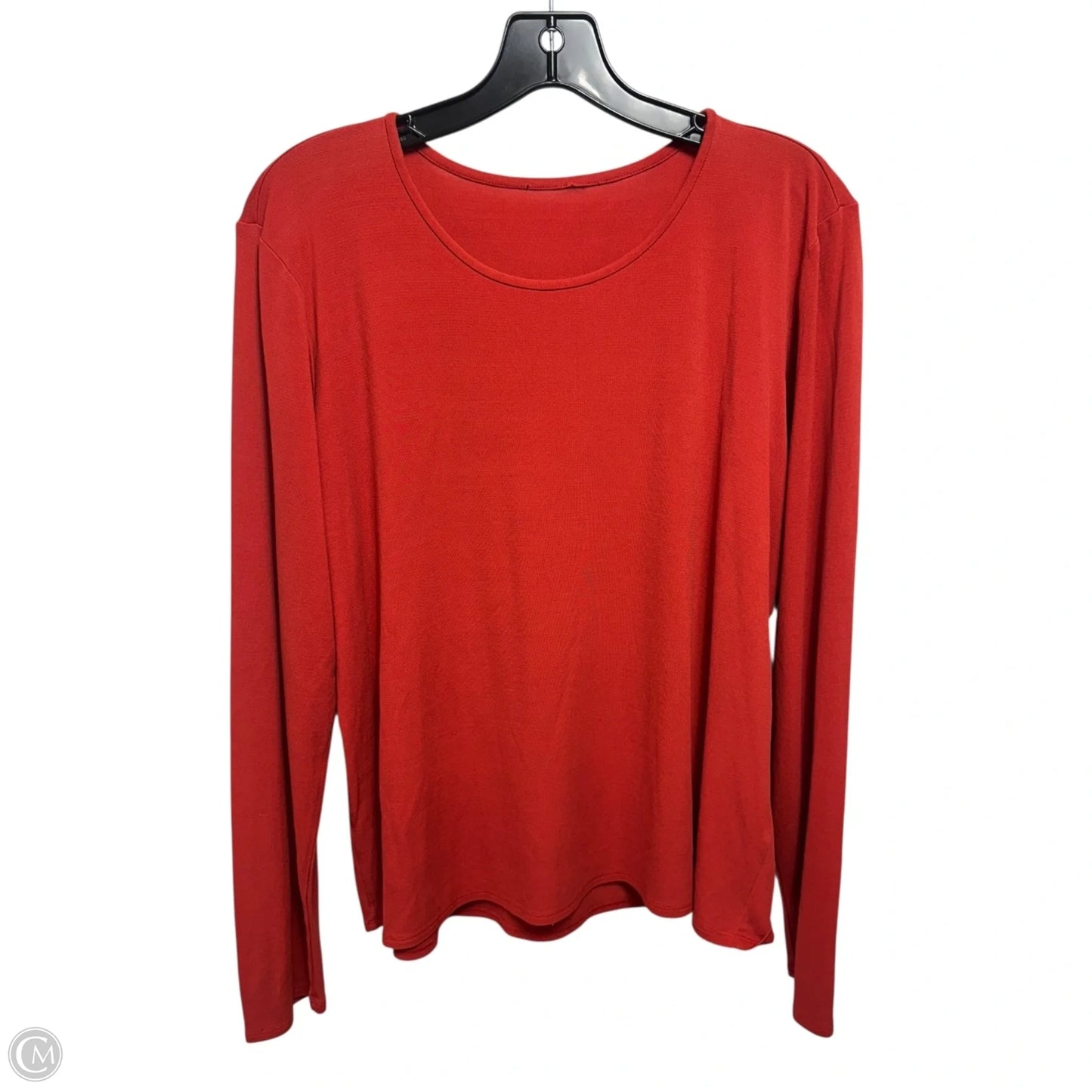 Silk Top Long Sleeve By Eileen Fisher In Orange, Size: M