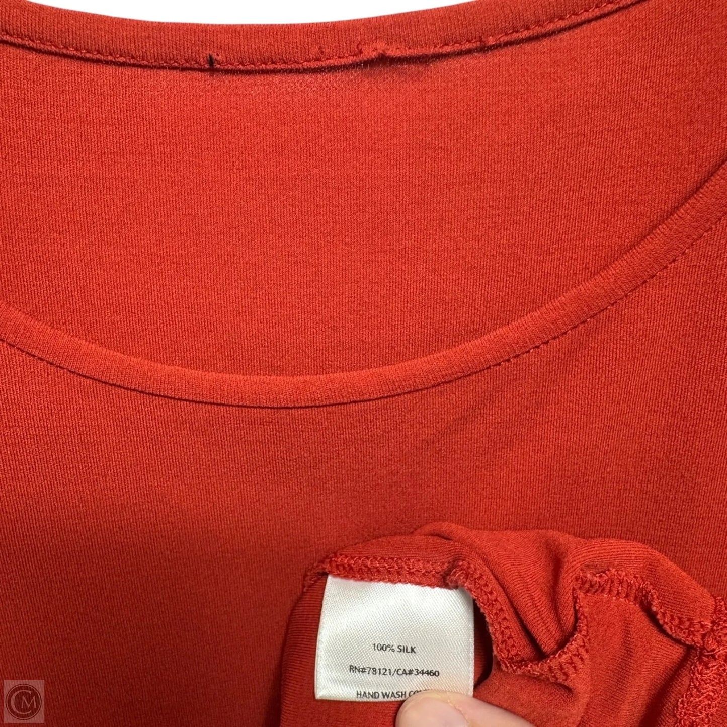 Silk Top Long Sleeve By Eileen Fisher In Orange, Size: M