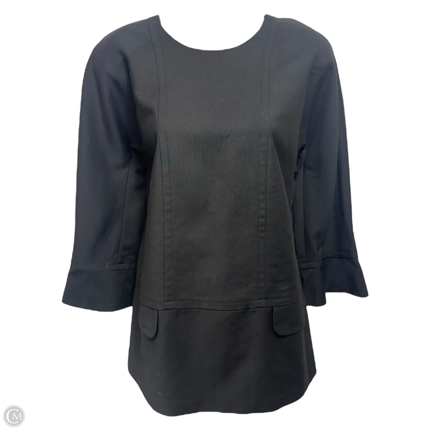 Top 3/4 Sleeve Designer By Longchamp In Black, Size: 6