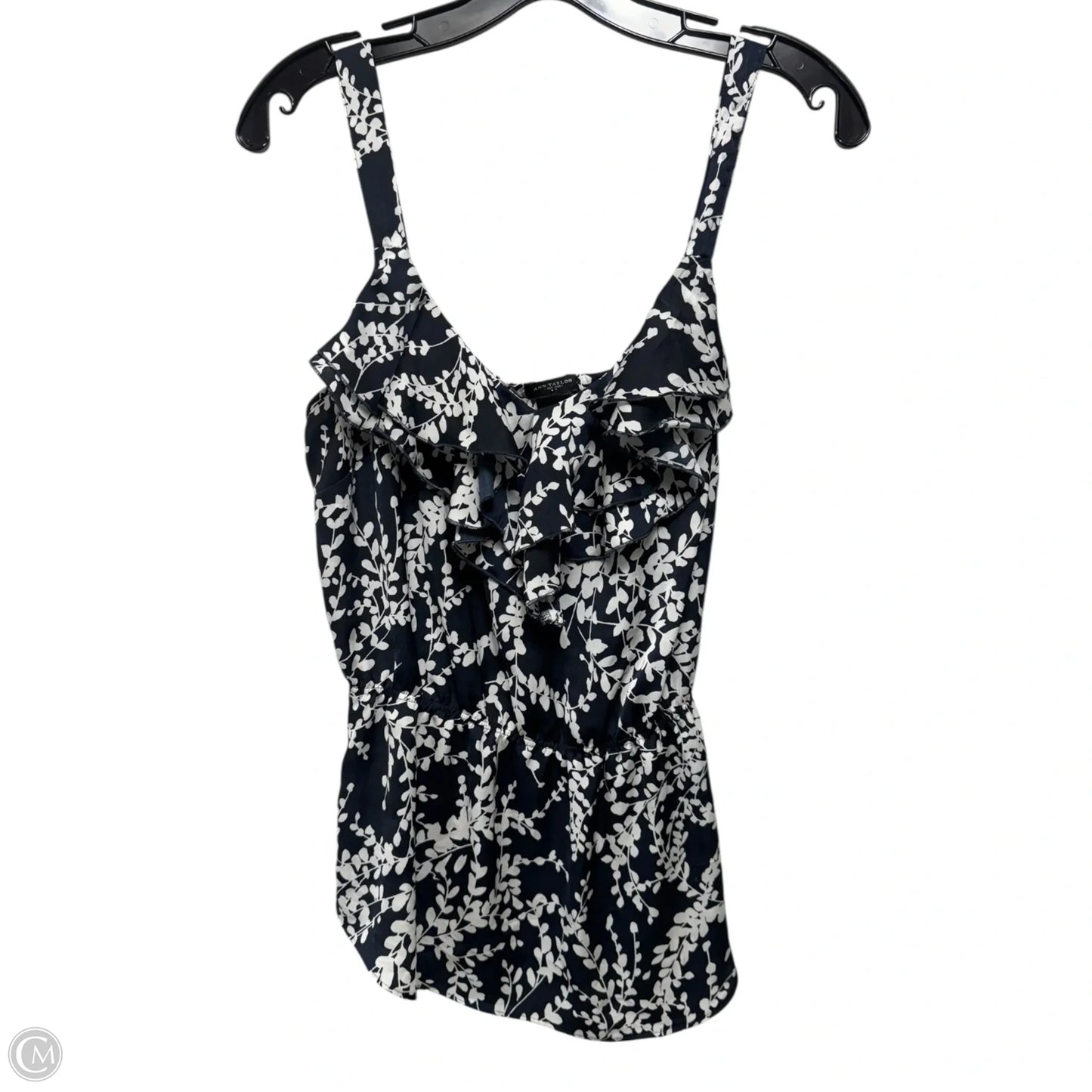 Top Sleeveless By Ann Taylor In Blue & Cream, Size: M