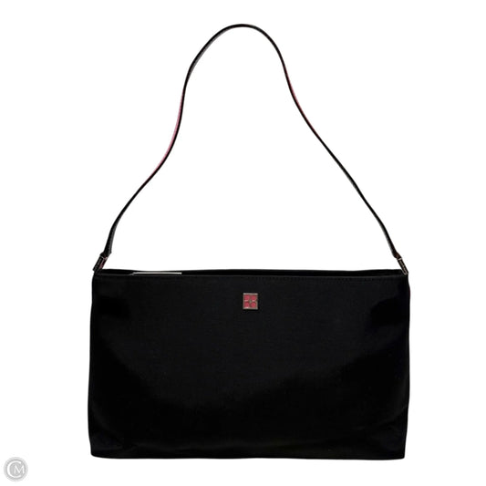 Vintage Signature Spade Shoulder Bag With Pink Snake Leather trim Handbag Designer By Kate Spade, Size: Small