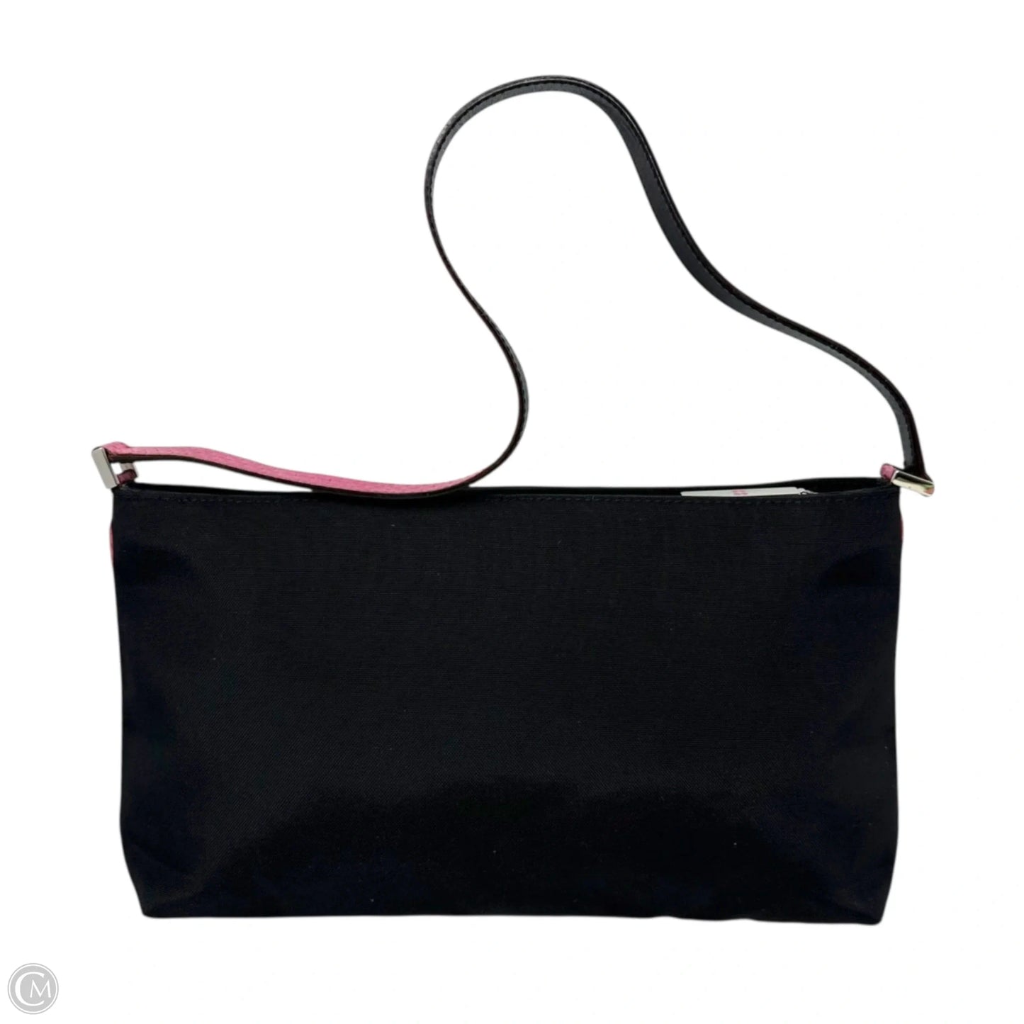 Vintage Signature Spade Shoulder Bag With Pink Snake Leather trim Handbag Designer By Kate Spade, Size: Small