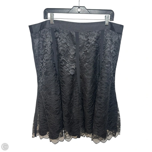 Lace Skirt Midi By Apostrophe In Black, Size: 18