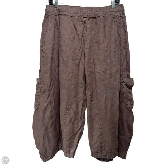 Pants Linen By Focus In Brown, Size: L