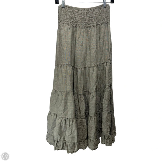 Linen Skirt Maxi By 100% Lino In Green, Size: S