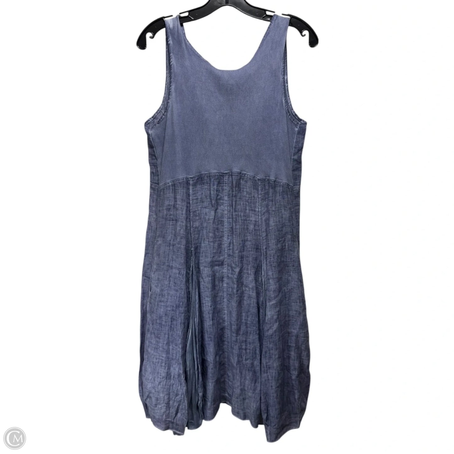 Linen Dress Casual Midi By Inizio In Blue, Size: L