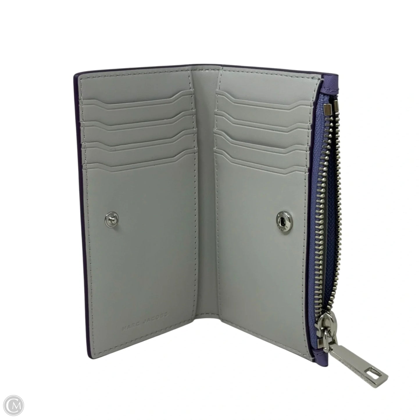 Medium Leather Compact Wallet Designer By Marc Jacobs, Size: Small