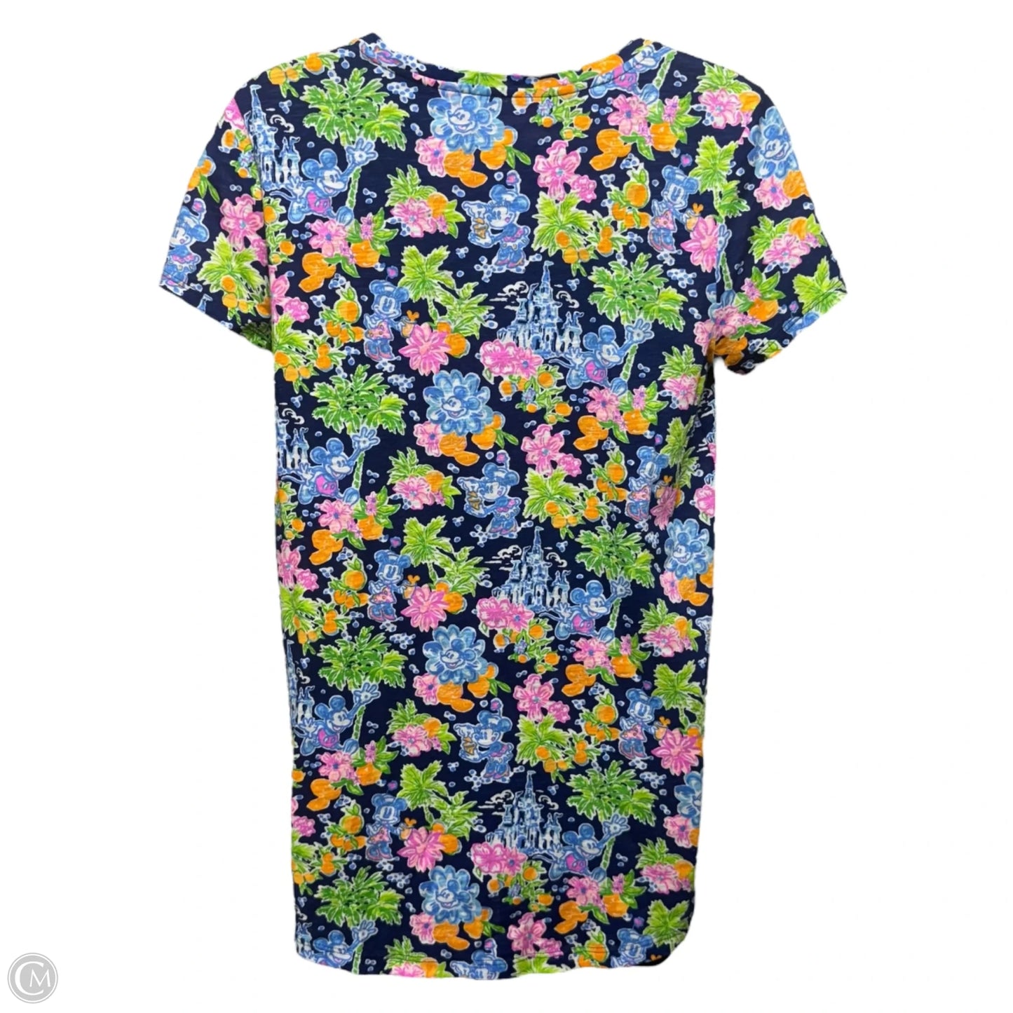 Etta V-Neck Top Short Sleeve Designer By Disney X Lilly Pulitzer In Resort White Disney Dreamin, Size: Xs