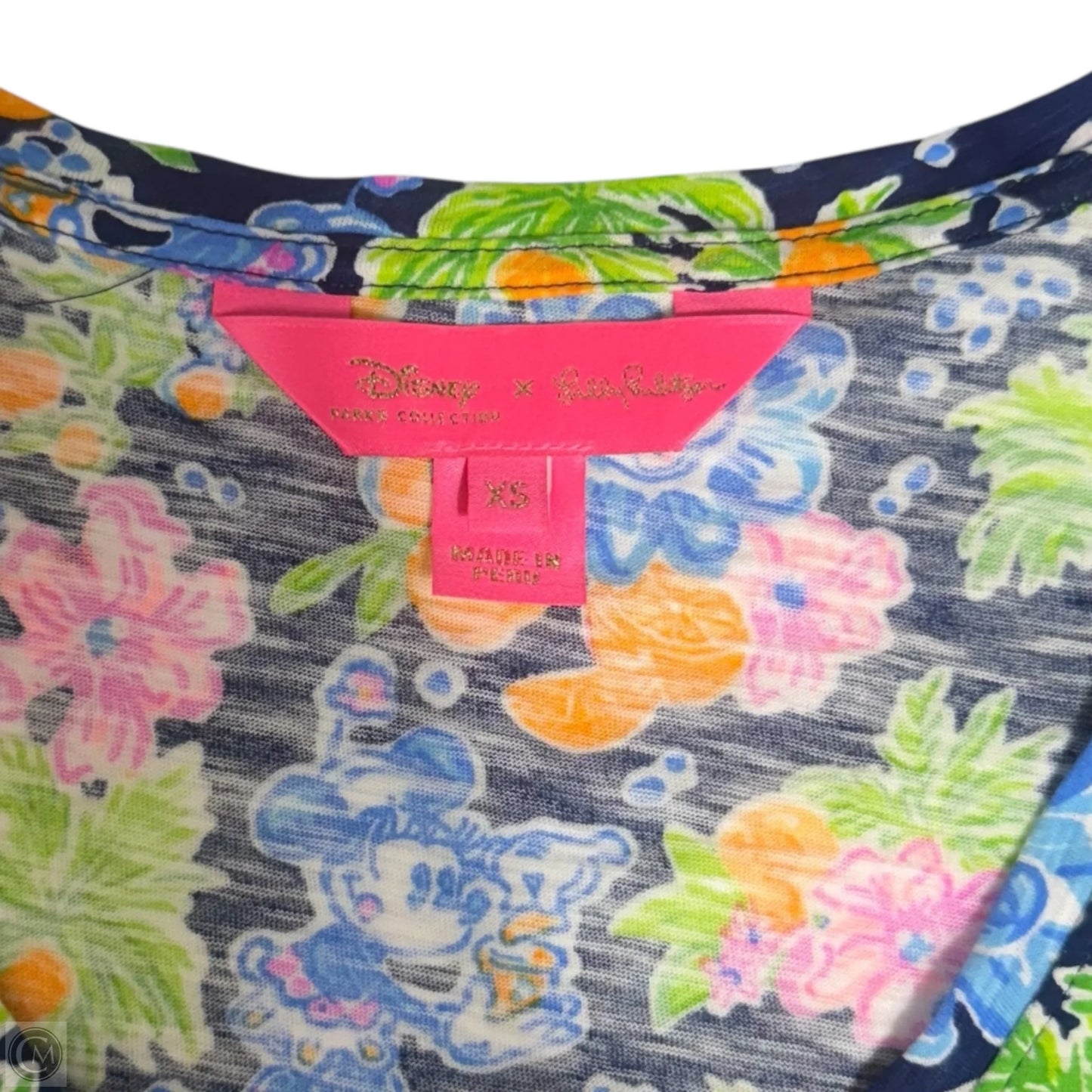 Etta V-Neck Top Short Sleeve Designer By Disney X Lilly Pulitzer In Resort White Disney Dreamin, Size: Xs