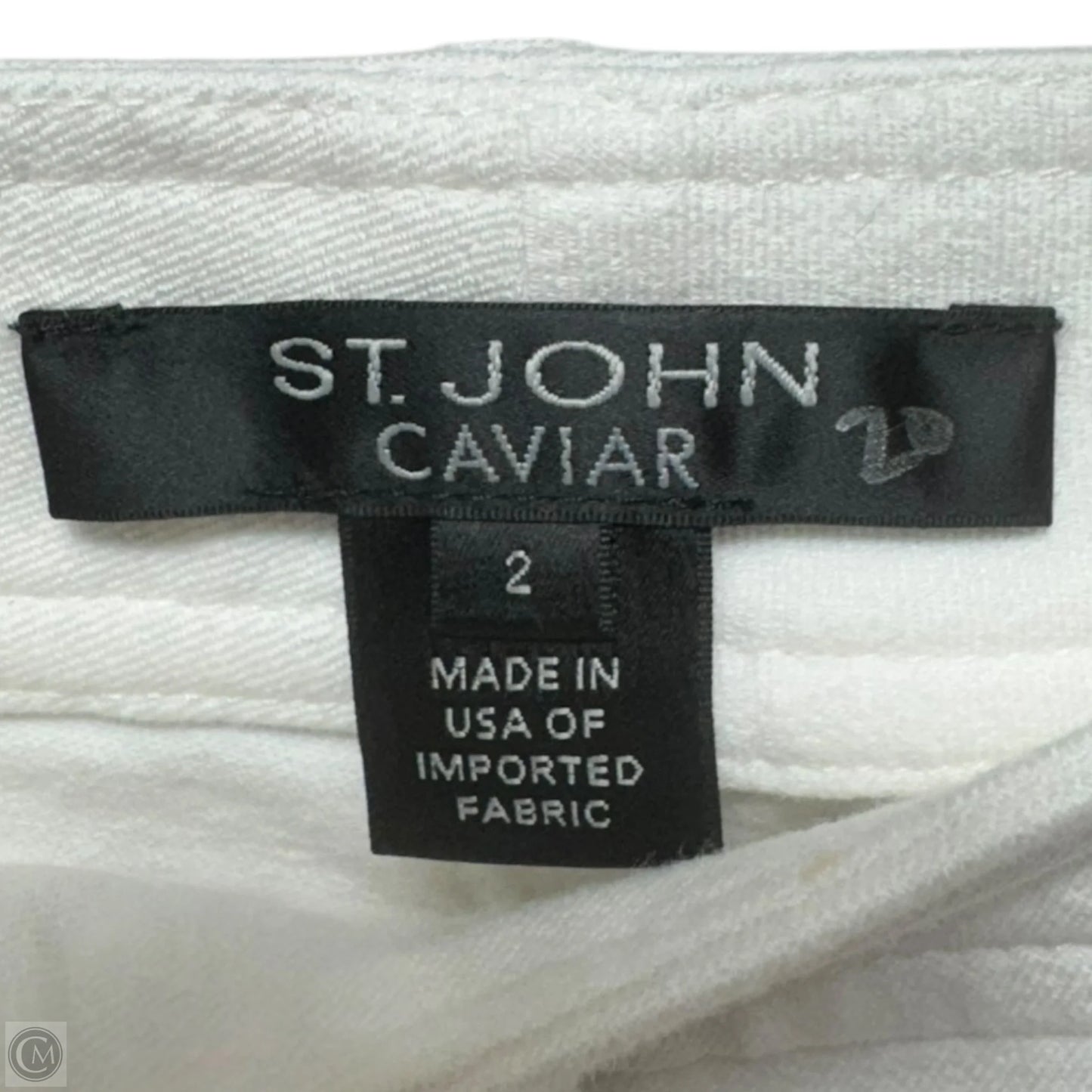 Denim Stretch Pants Designer By St John Caviar In Eggshell, Size: 2