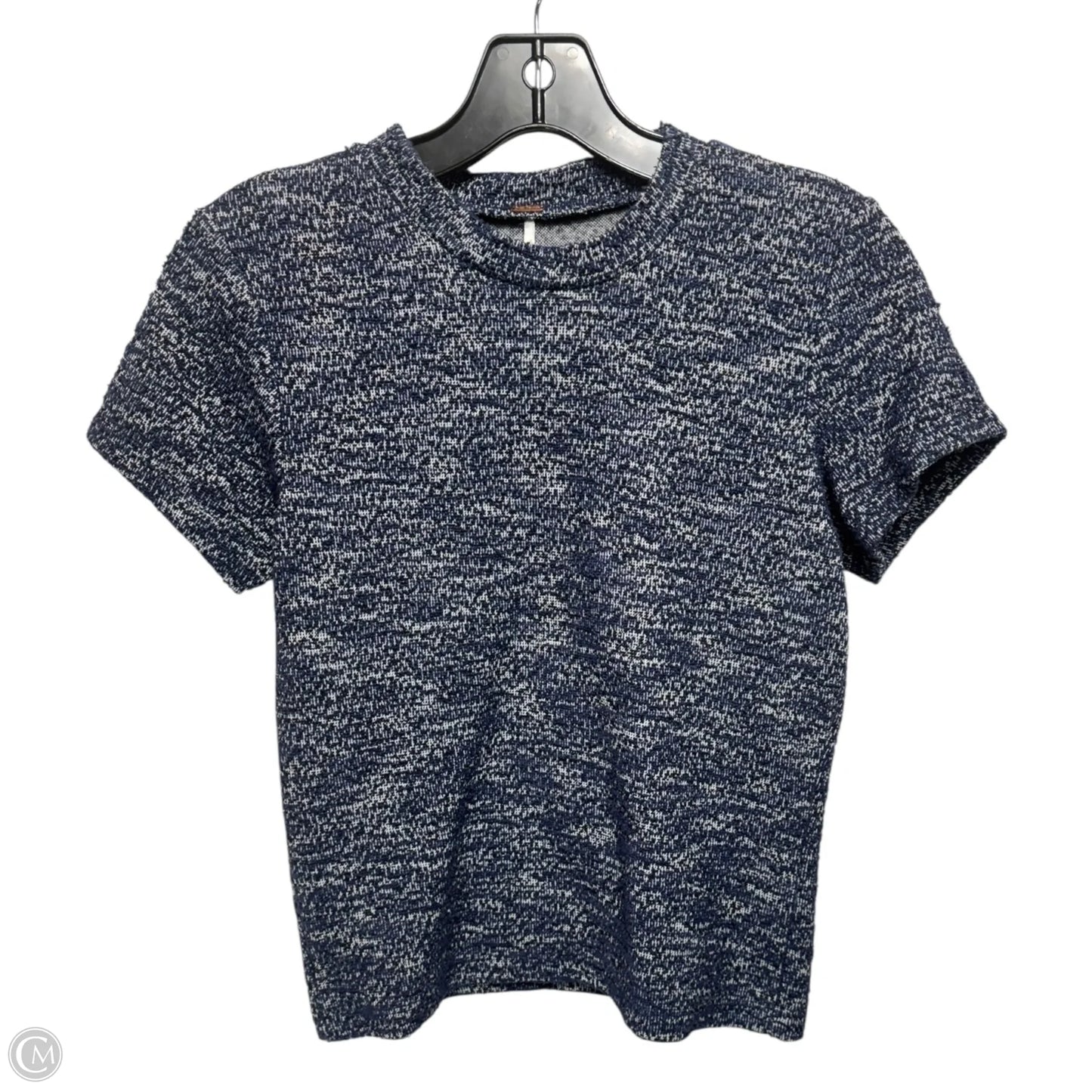 Knit Top Short Sleeve By Free People In Navy, Size: S