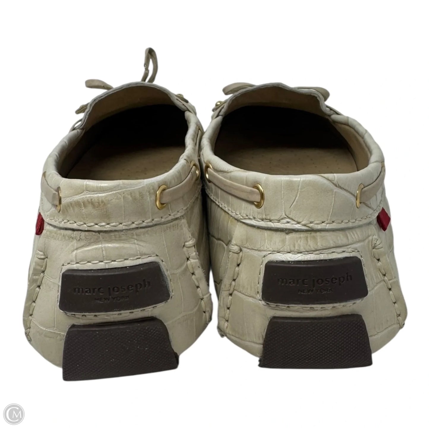 Cypress Hill Croc Driving Loafers By Marc Joseph In Cream, Size: 10.5