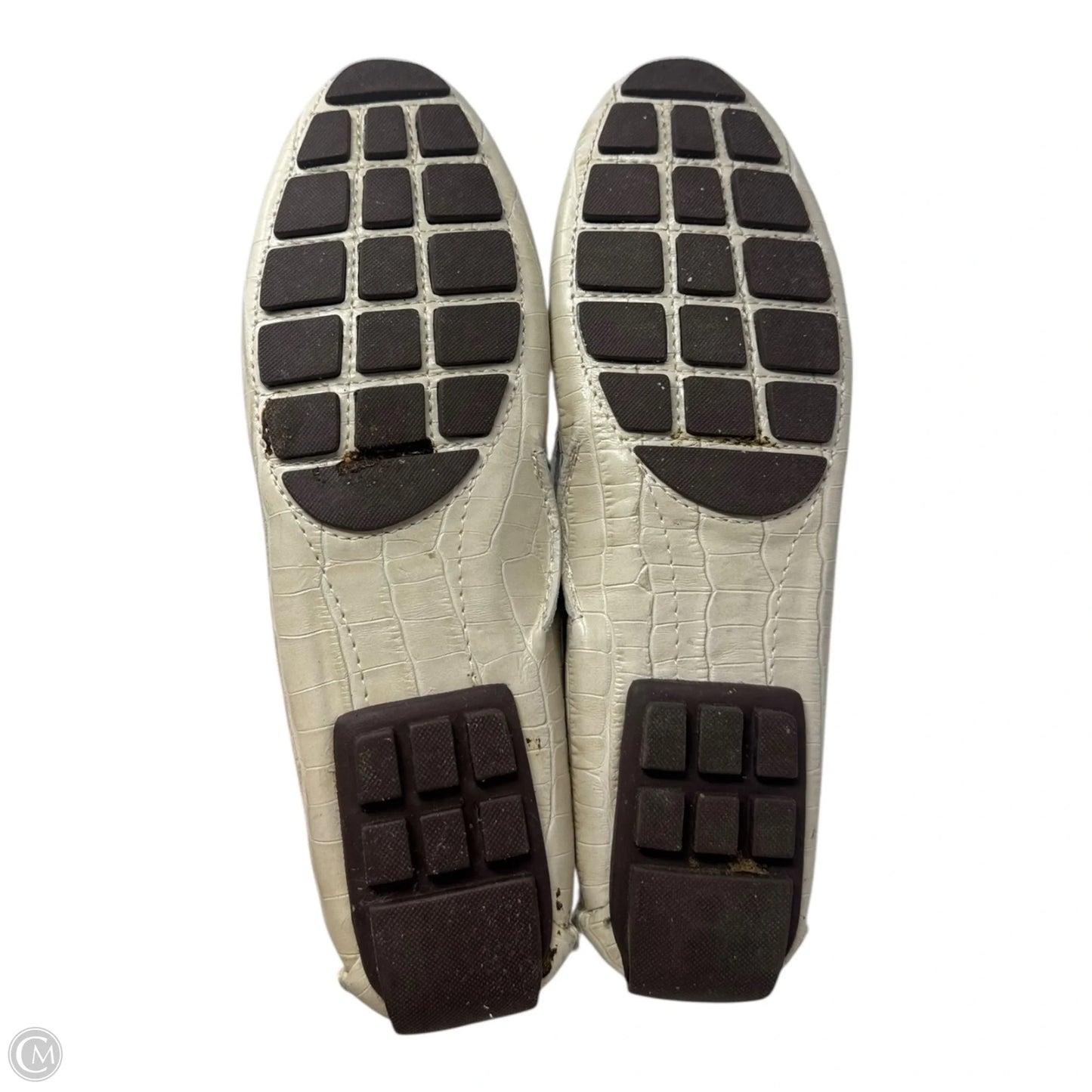 Cypress Hill Croc Driving Loafers By Marc Joseph In Cream, Size: 10.5