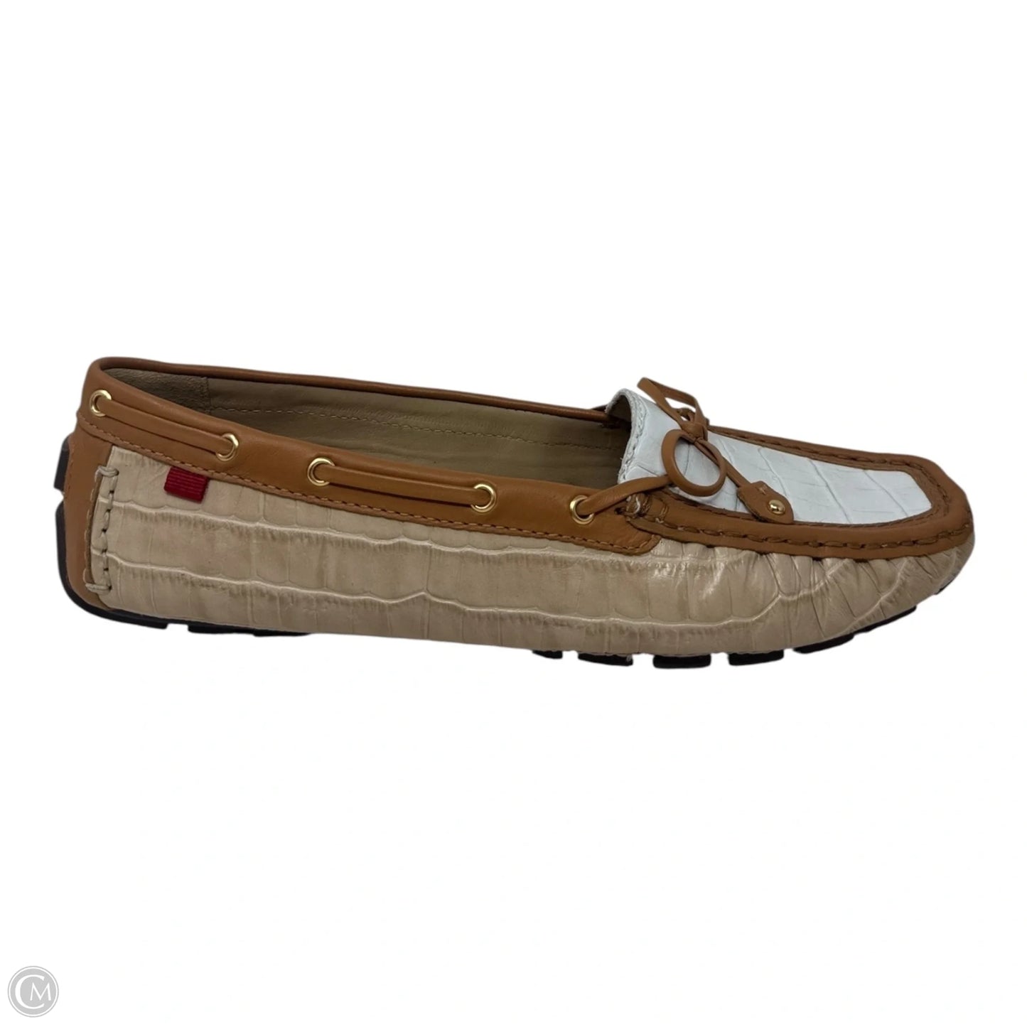 Cypress Hill Mosaic Croc Driving Loafers By Marc Joseph In Brown & Cream, Size: 10.5