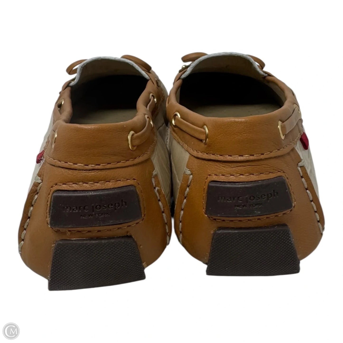 Cypress Hill Mosaic Croc Driving Loafers By Marc Joseph In Brown & Cream, Size: 10.5
