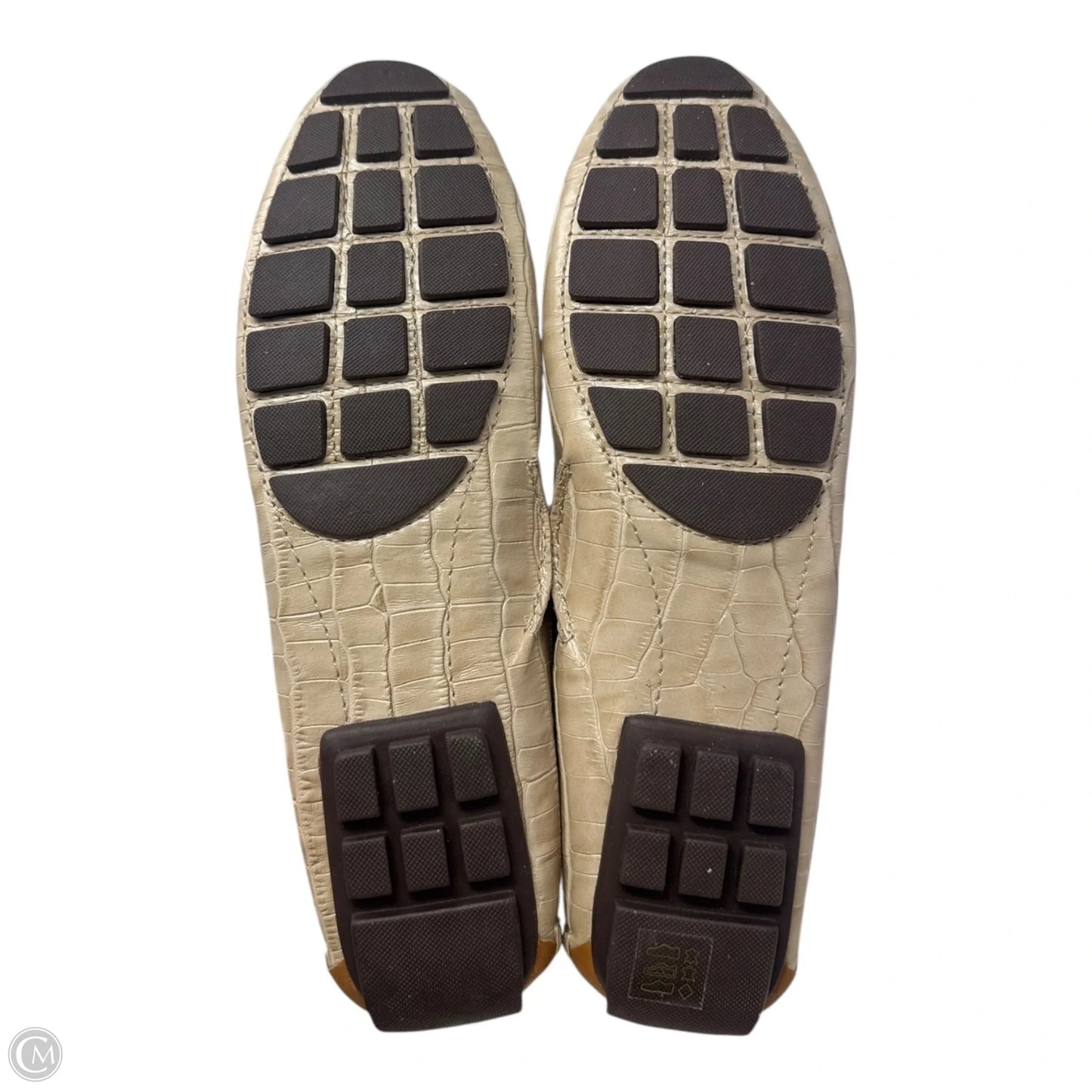 Cypress Hill Mosaic Croc Driving Loafers By Marc Joseph In Brown & Cream, Size: 10.5