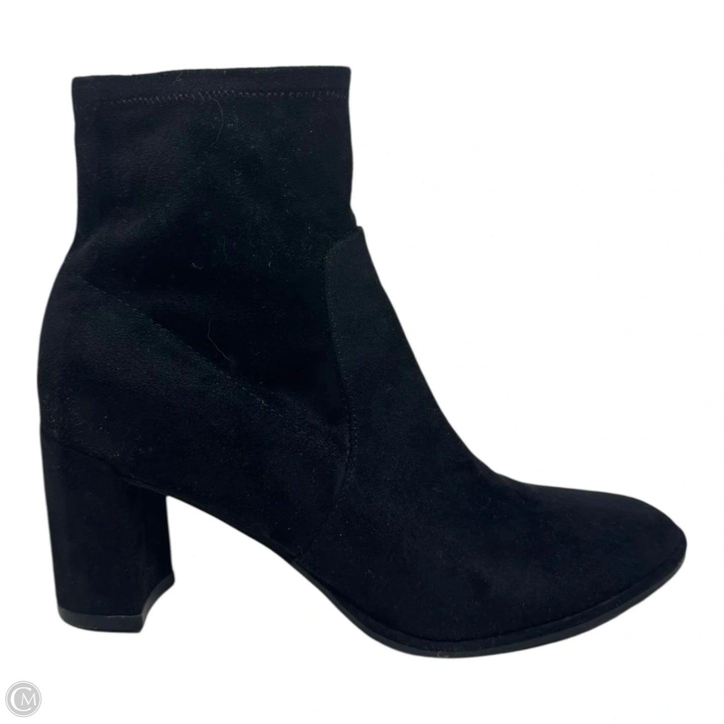 Faux Suede Boots Ankle Heels By Marc Fisher In Black, Size: 8