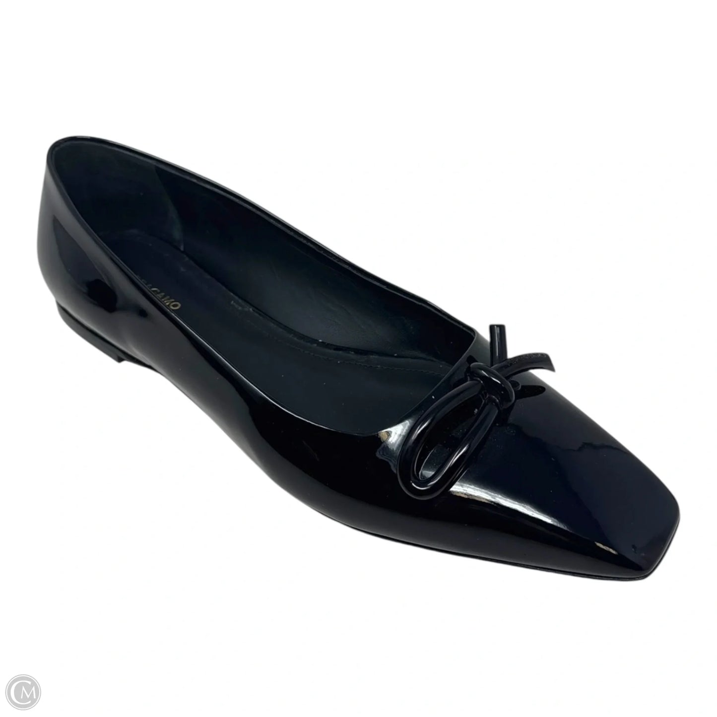 Annie Patent Flats Shoes Luxury Designer By Ferragamo In Black, Size: 8.5