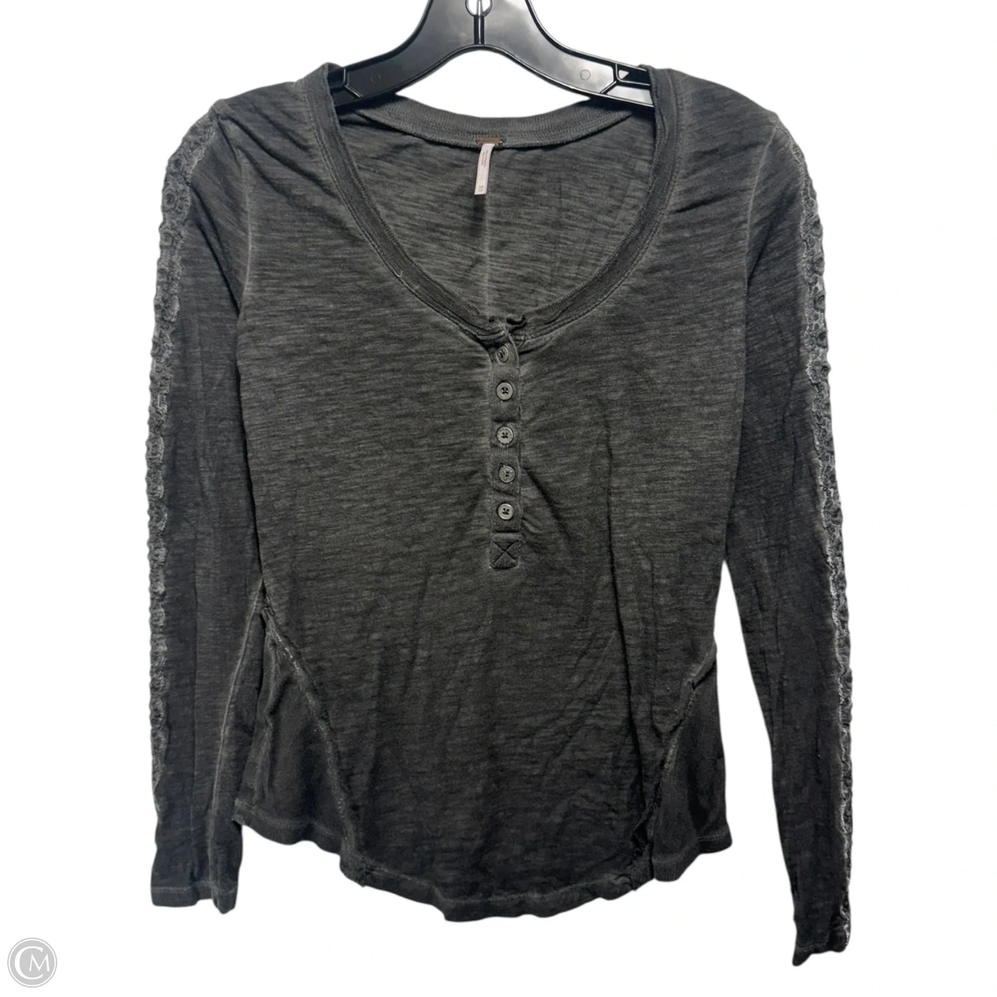 Shell Stitch Henley Shirt By Free People In Grey, Size: XS